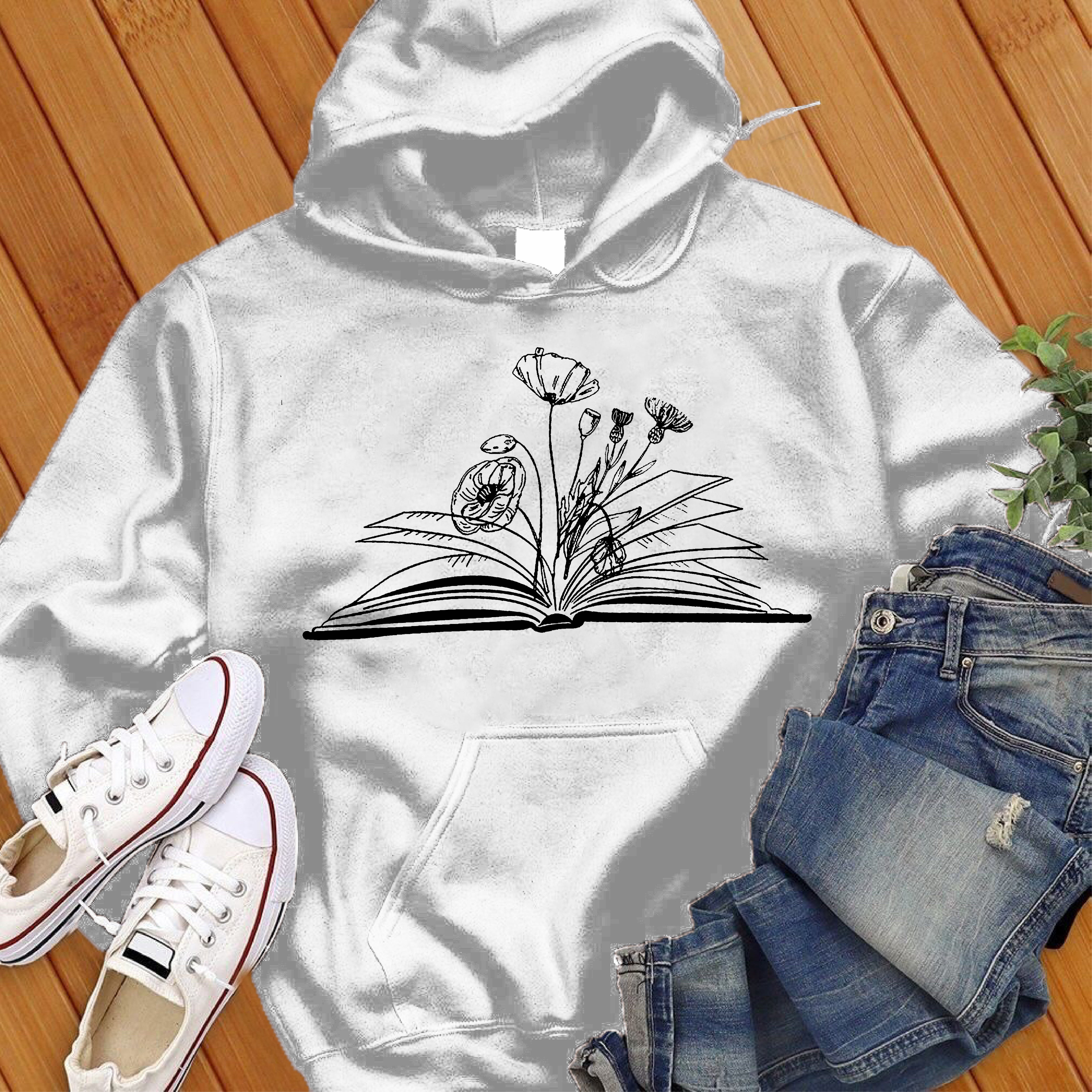 Flower Books Reader Hoodie