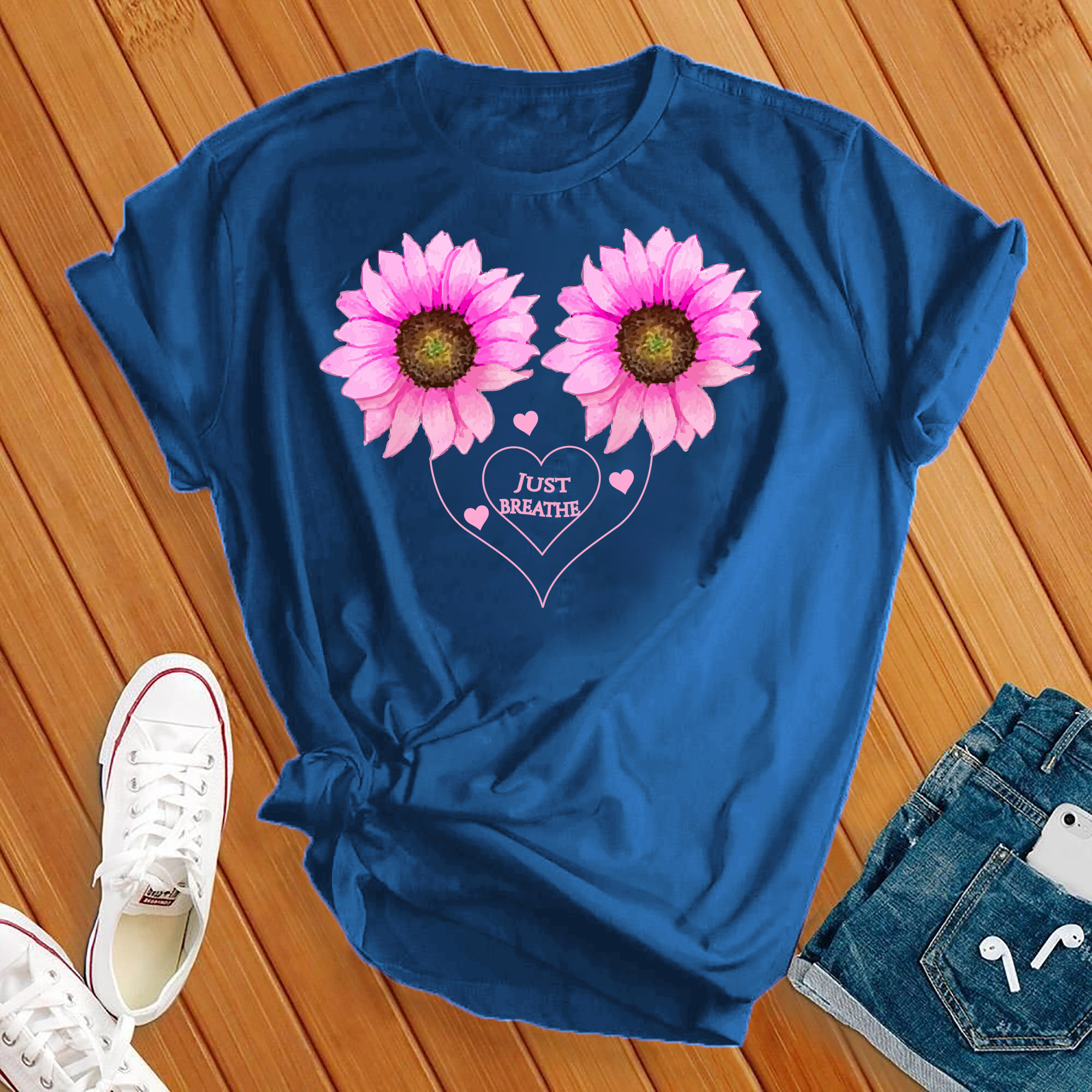 Just Breathe Sunflower Heart Tee