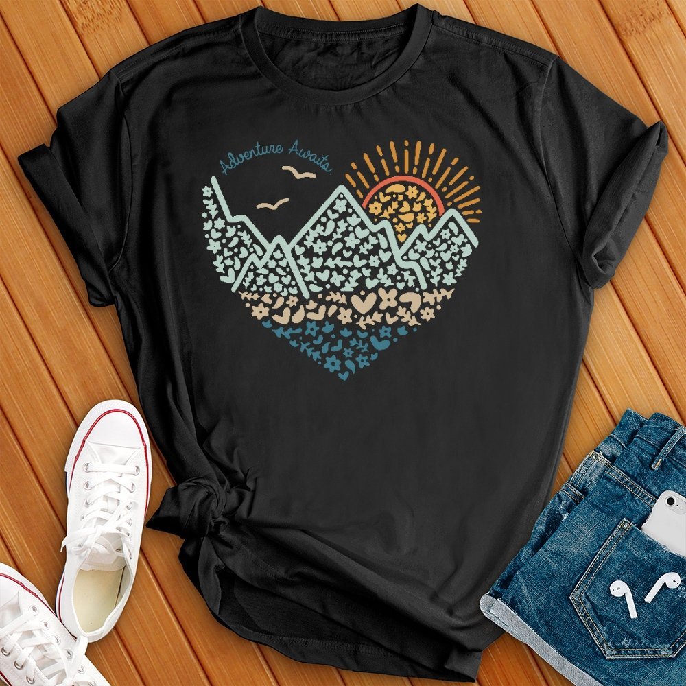 Adventure Awaits Heart Tee - Love Tees