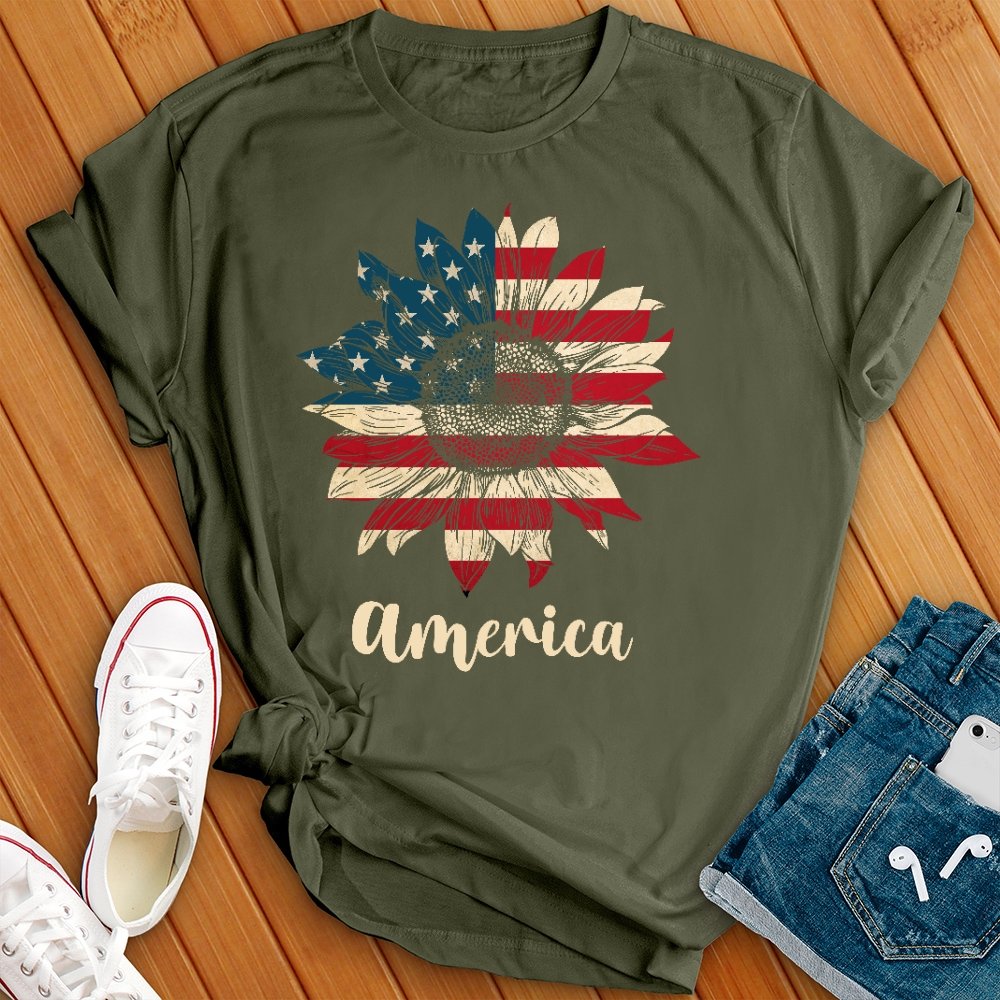 America Sunflower Tee - Love Tees