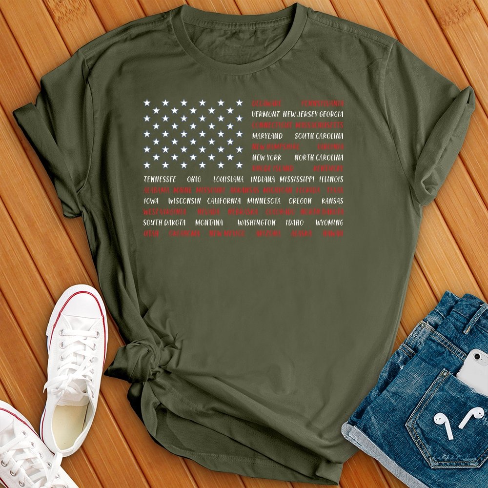 American Flag States Tee - Love Tees