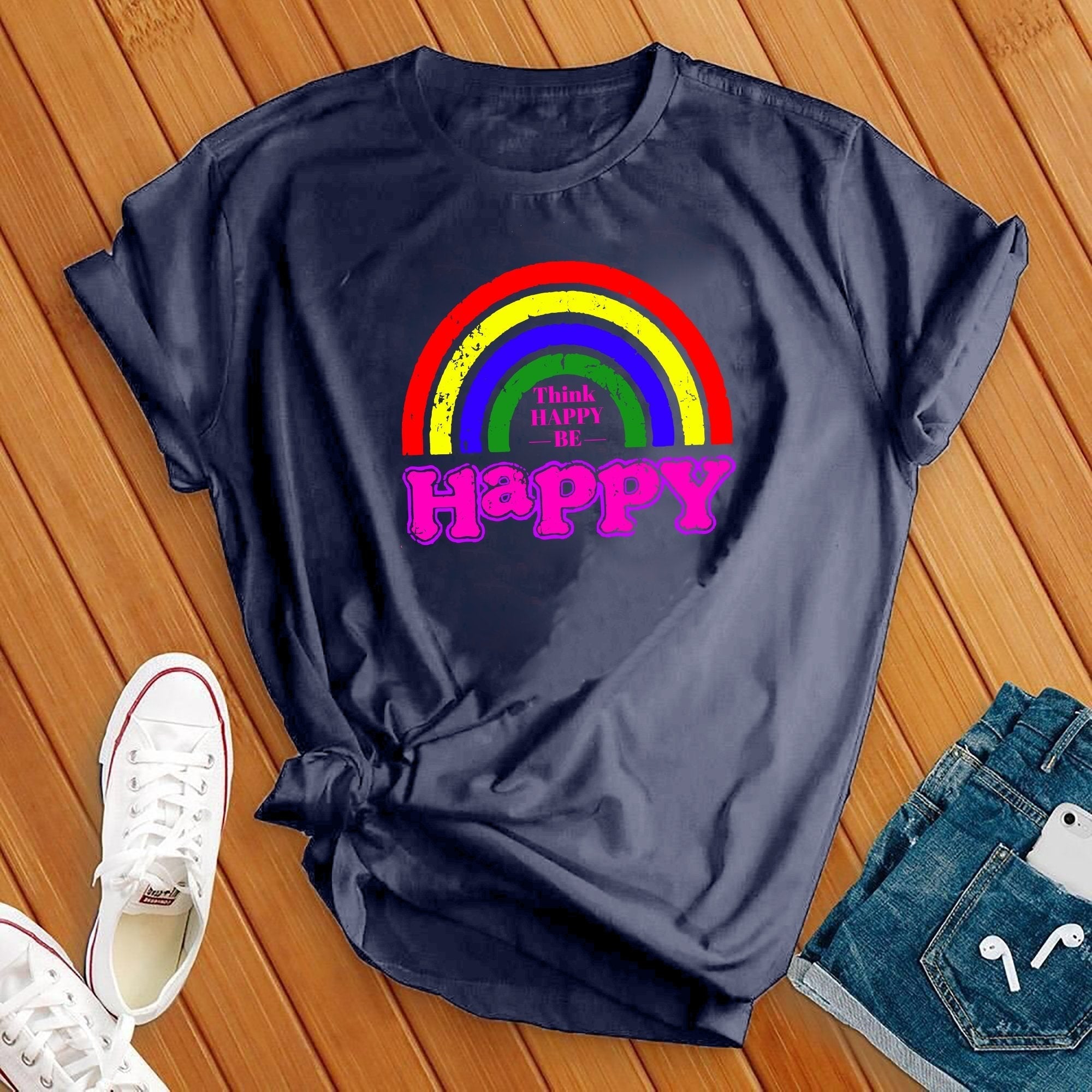 Be Happy Rainbow Tee - Love Tees