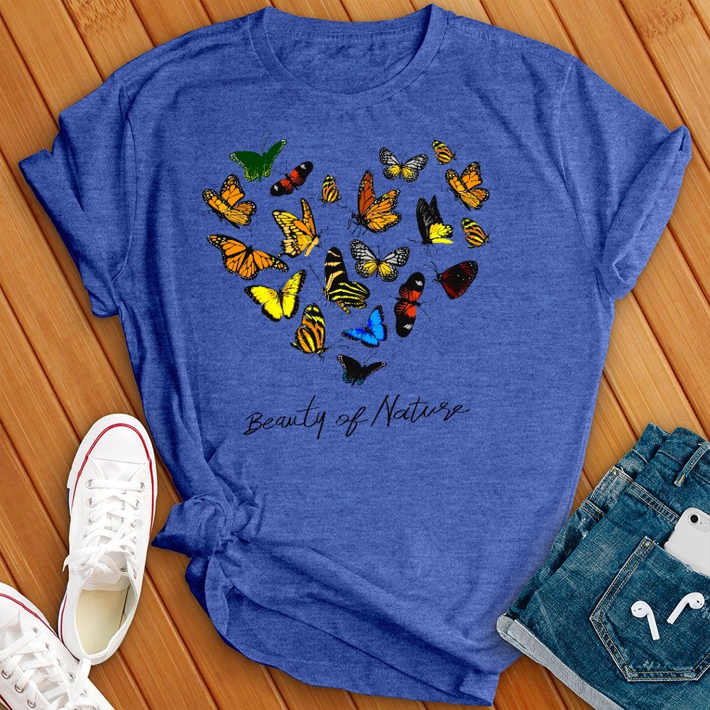 Beauty of Nature Butterfly Heart Tee - Love Tees