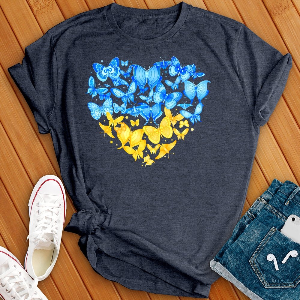 Blue Yellow Butterflies Tee - Love Tees