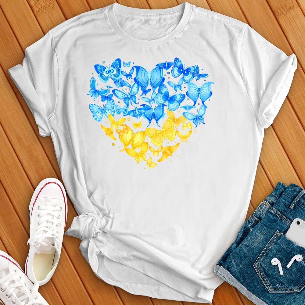 Blue Yellow Butterflies Tee - Love Tees