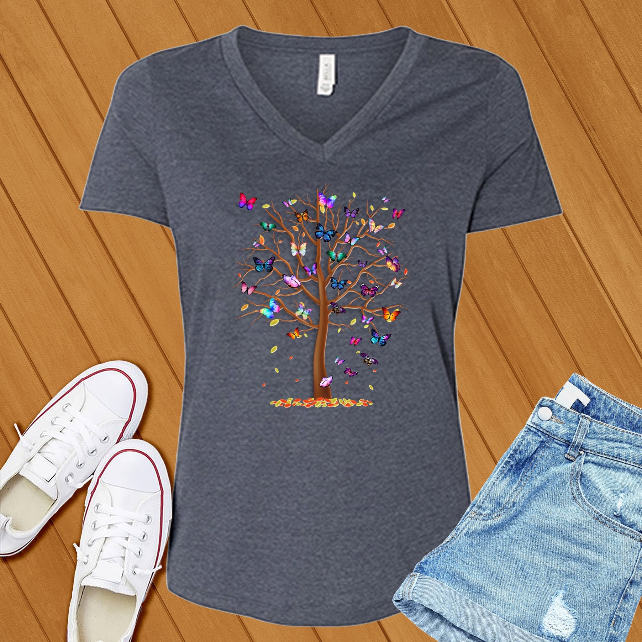 Butterfly Tree of Life V-Neck - Love Tees