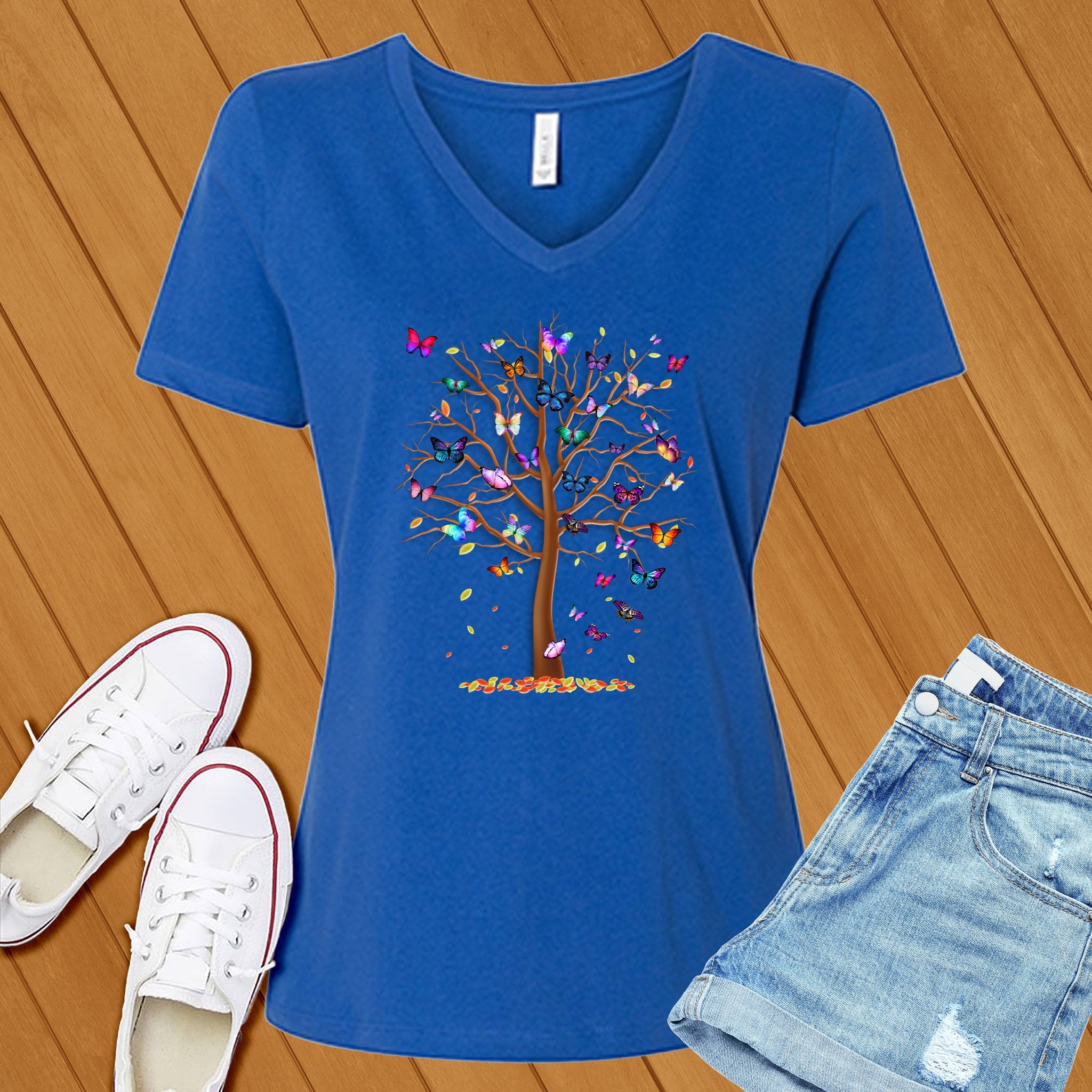 Butterfly Tree of Life V-Neck - Love Tees