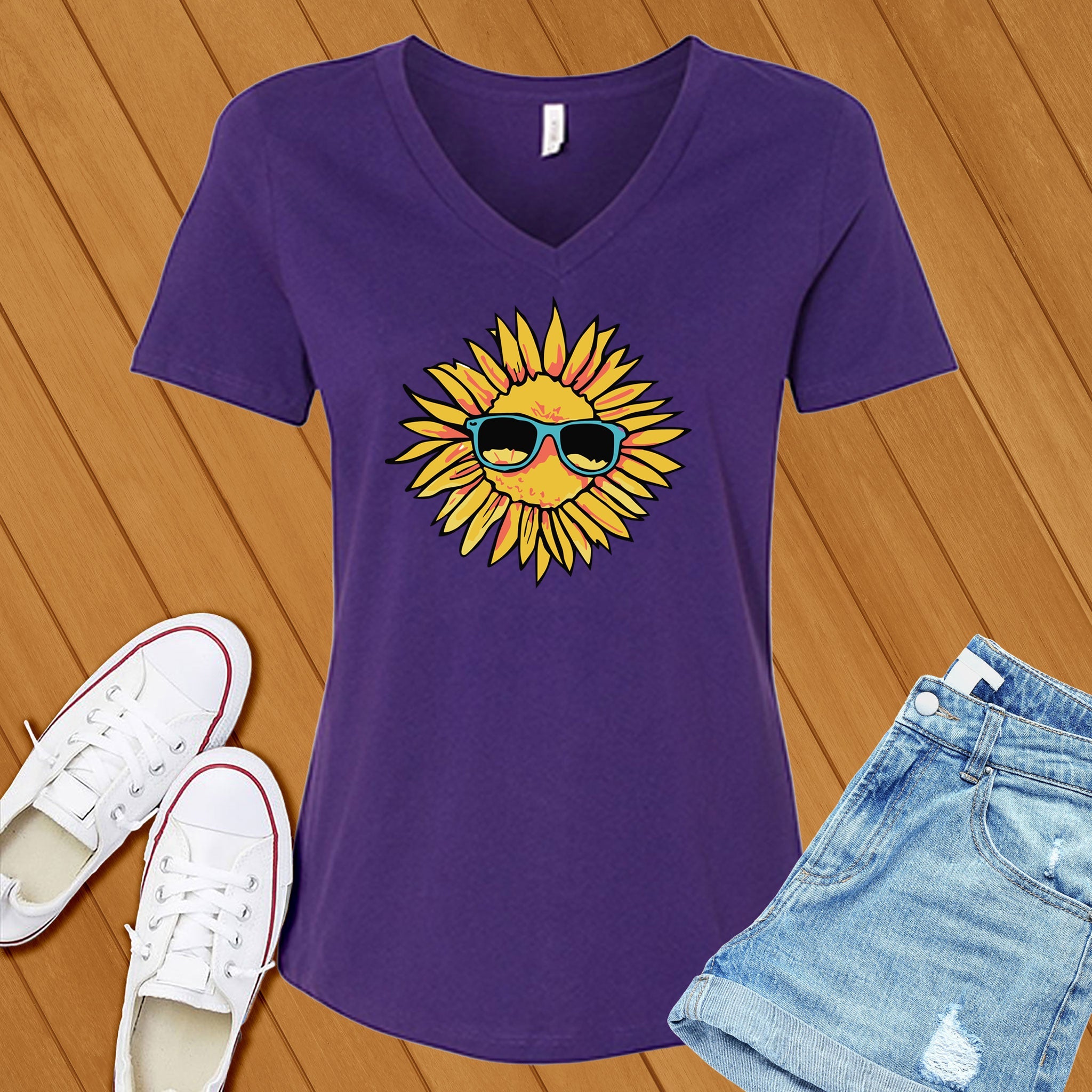 Chillin Sunflower V-Neck - Love Tees