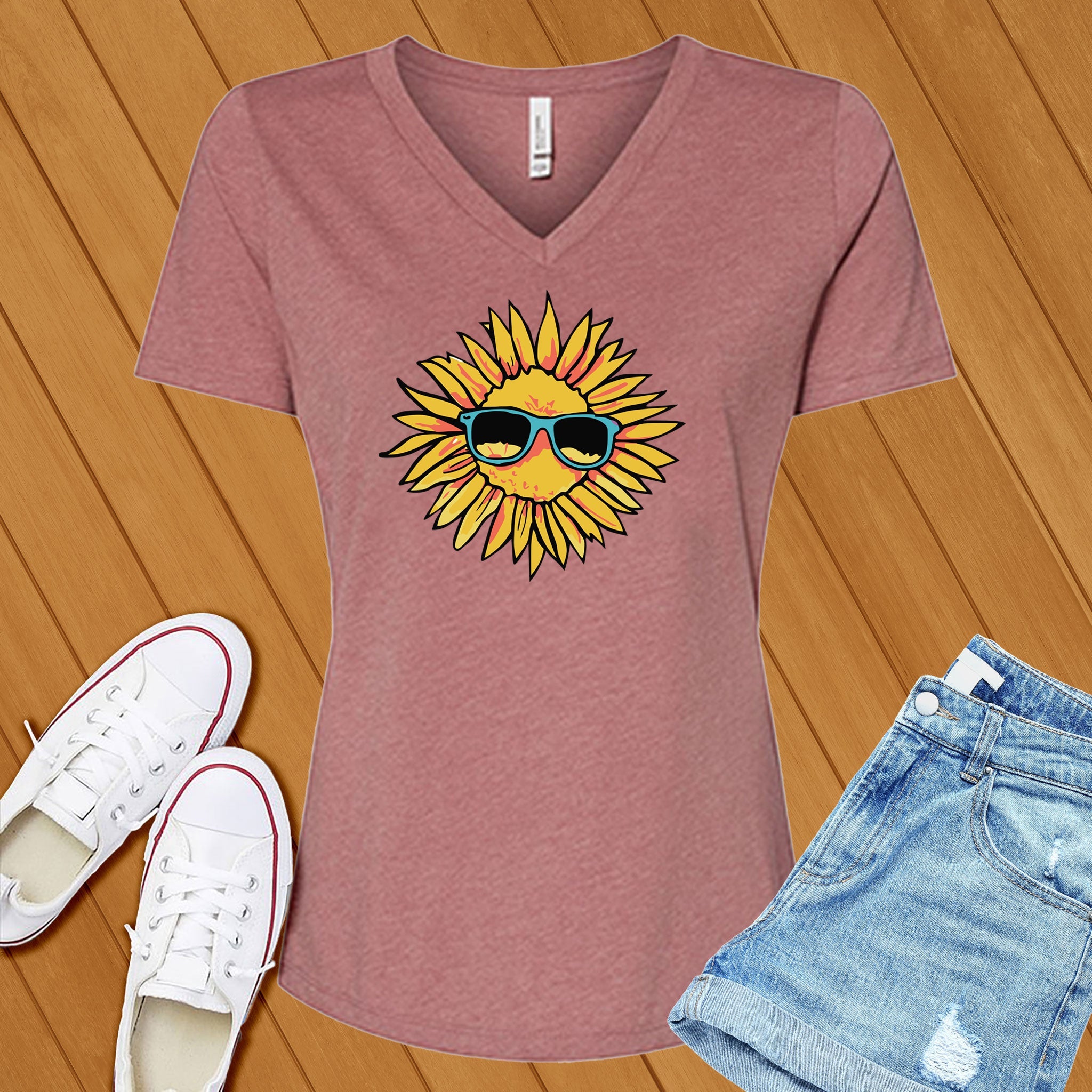 Chillin Sunflower V-Neck - Love Tees