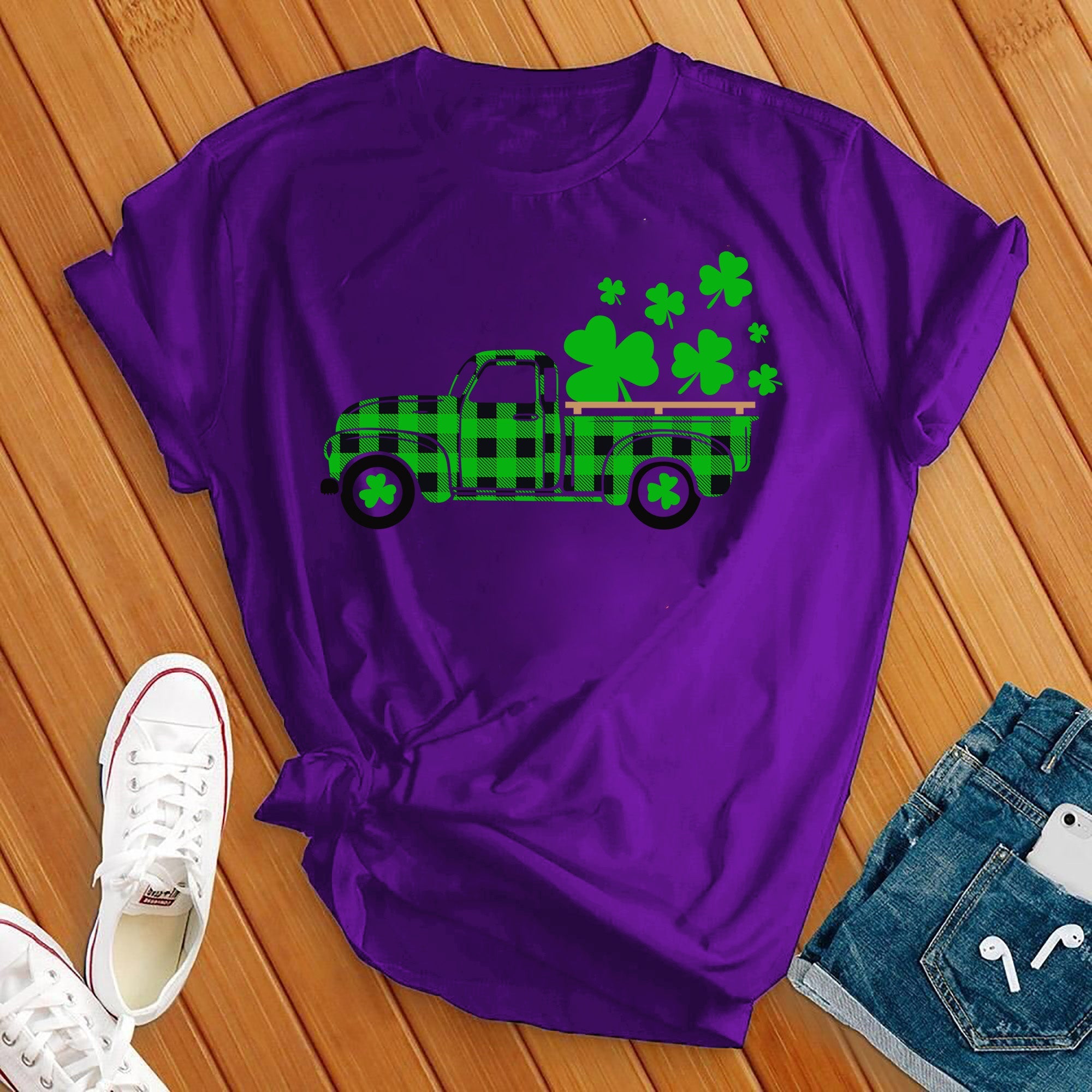 Clover Plaid Truck Tee - Love Tees