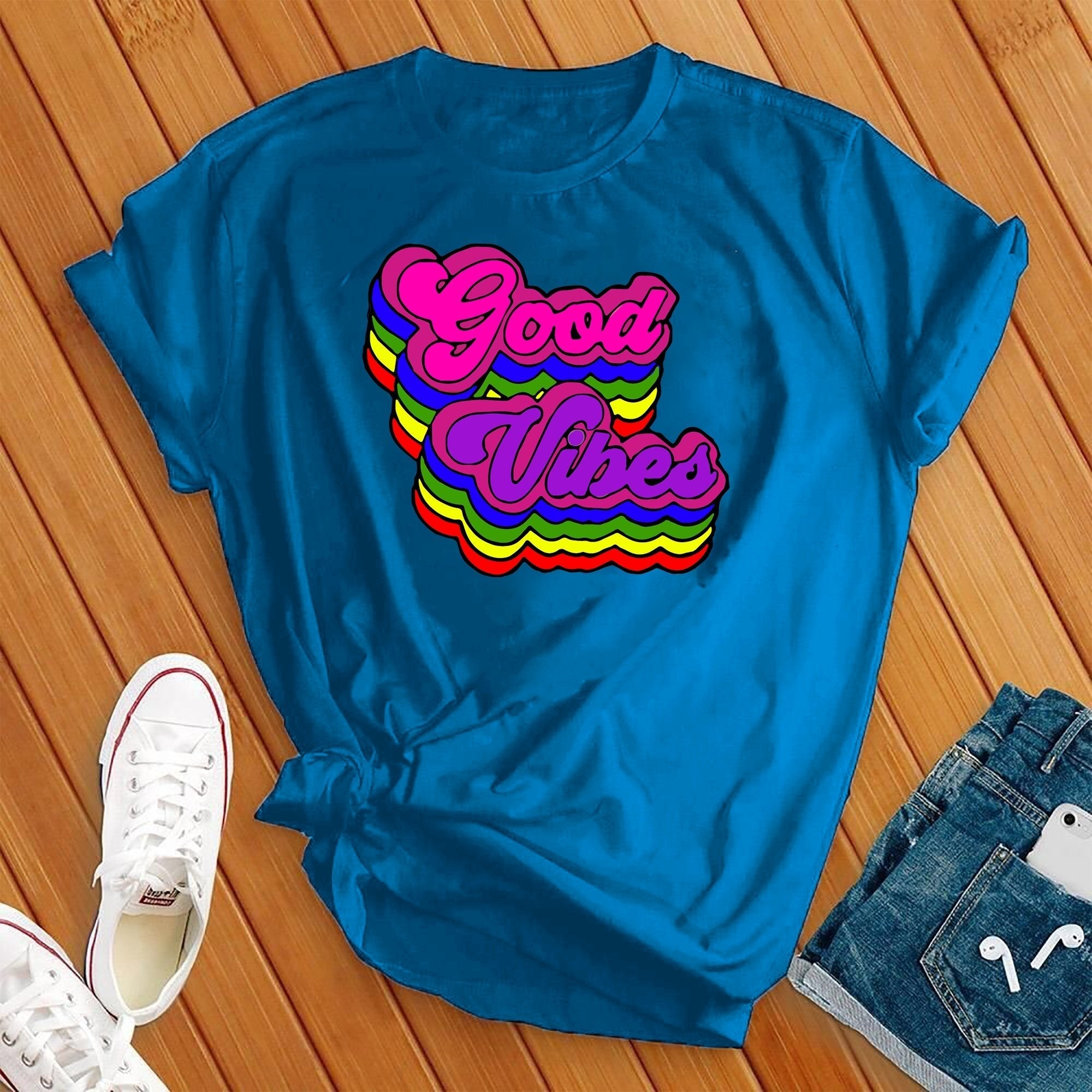 Colorful Good Vibes Tee - Love Tees
