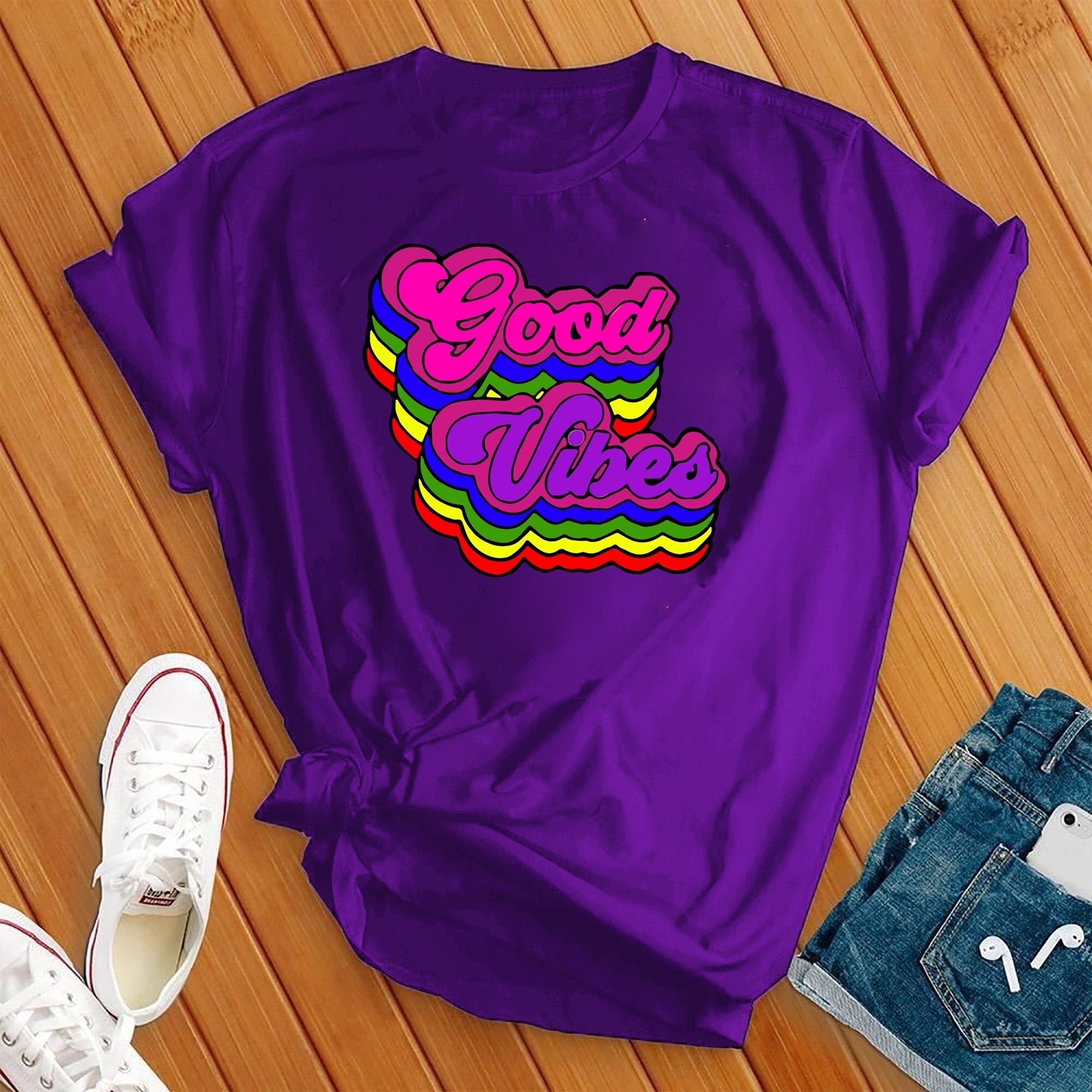 Colorful Good Vibes Tee - Love Tees