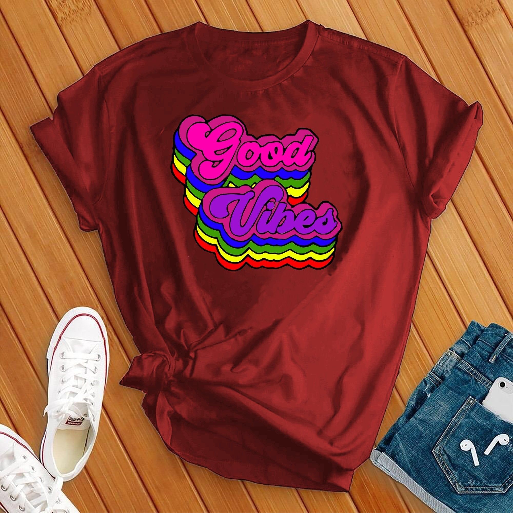 Colorful Good Vibes Tee - Love Tees