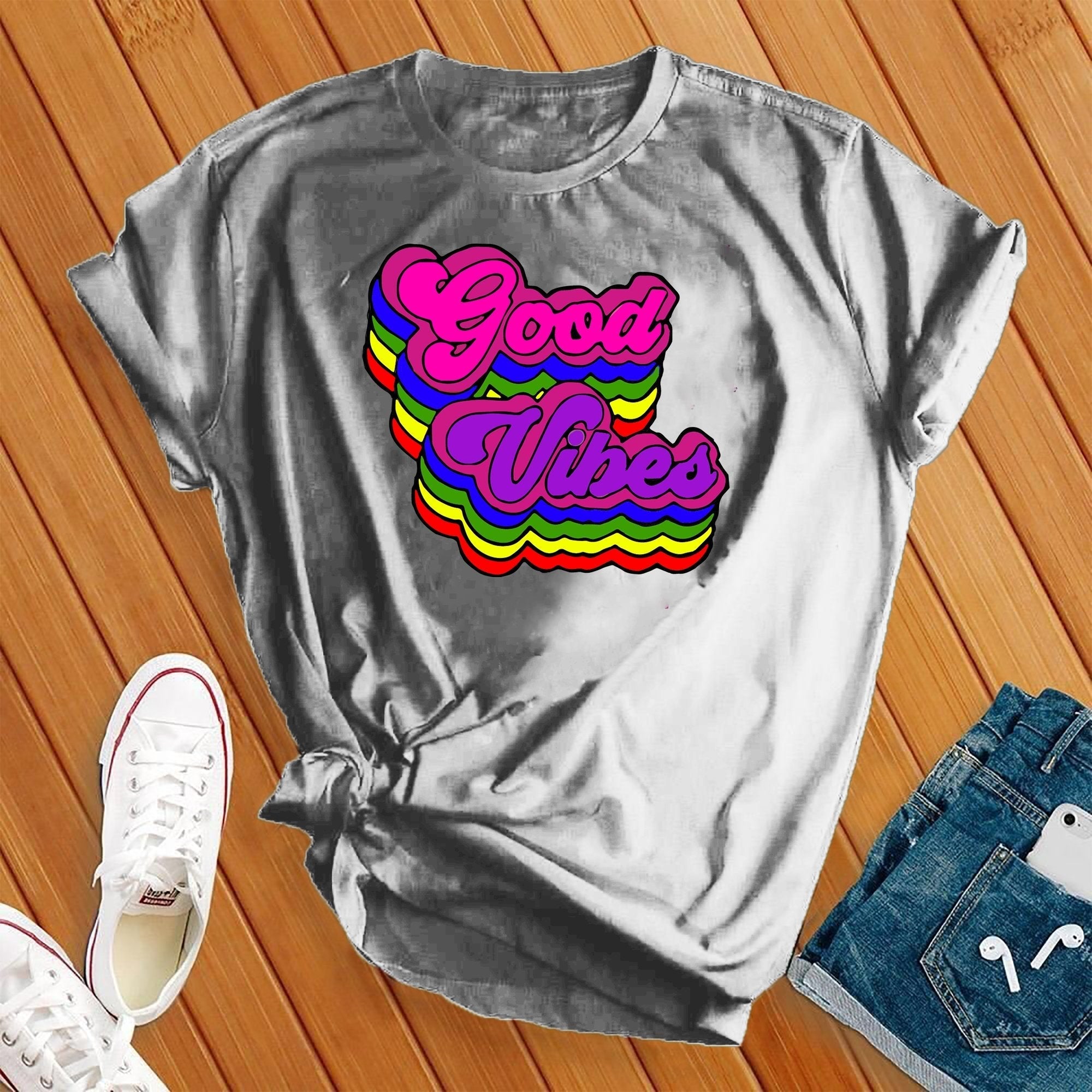 Colorful Good Vibes Tee - Love Tees