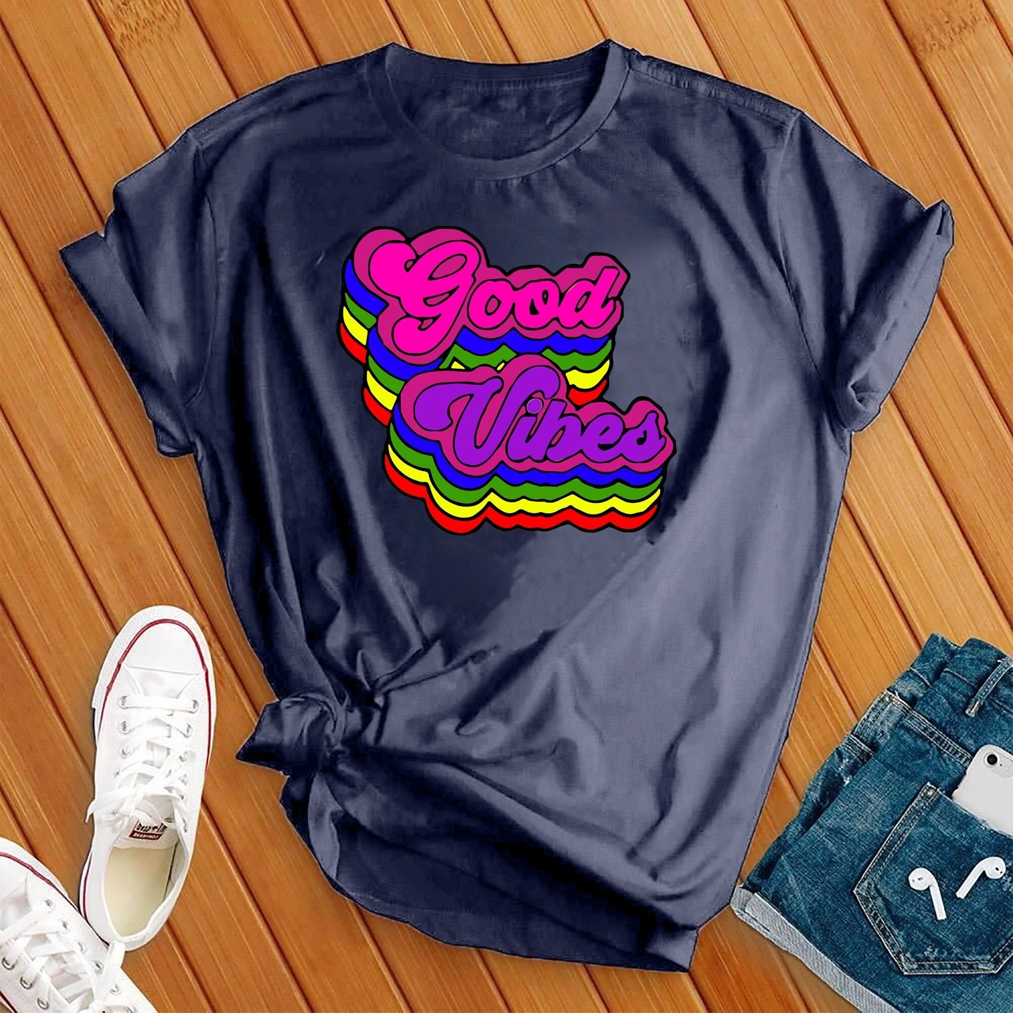 Colorful Good Vibes Tee - Love Tees