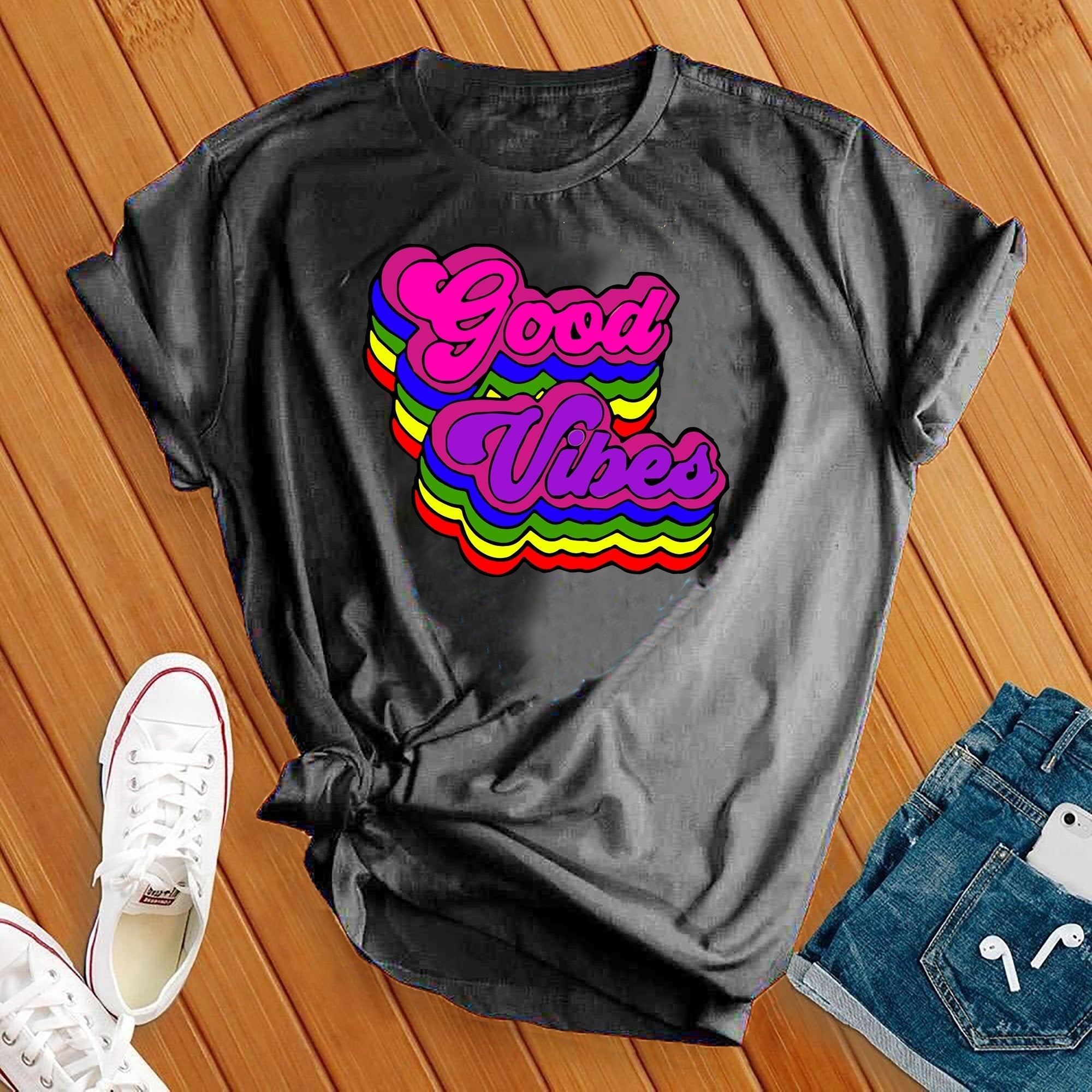 Colorful Good Vibes Tee - Love Tees