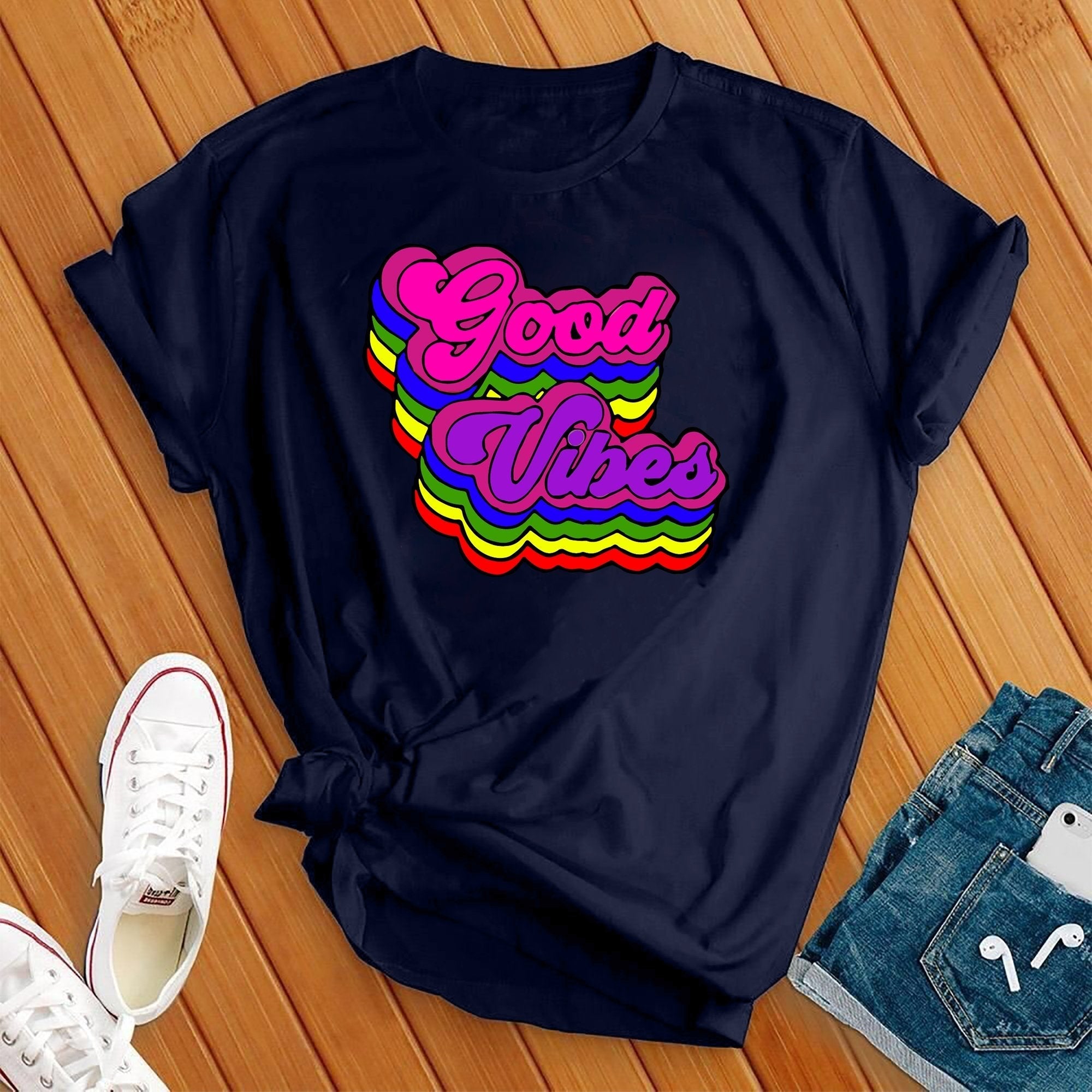 Colorful Good Vibes Tee - Love Tees
