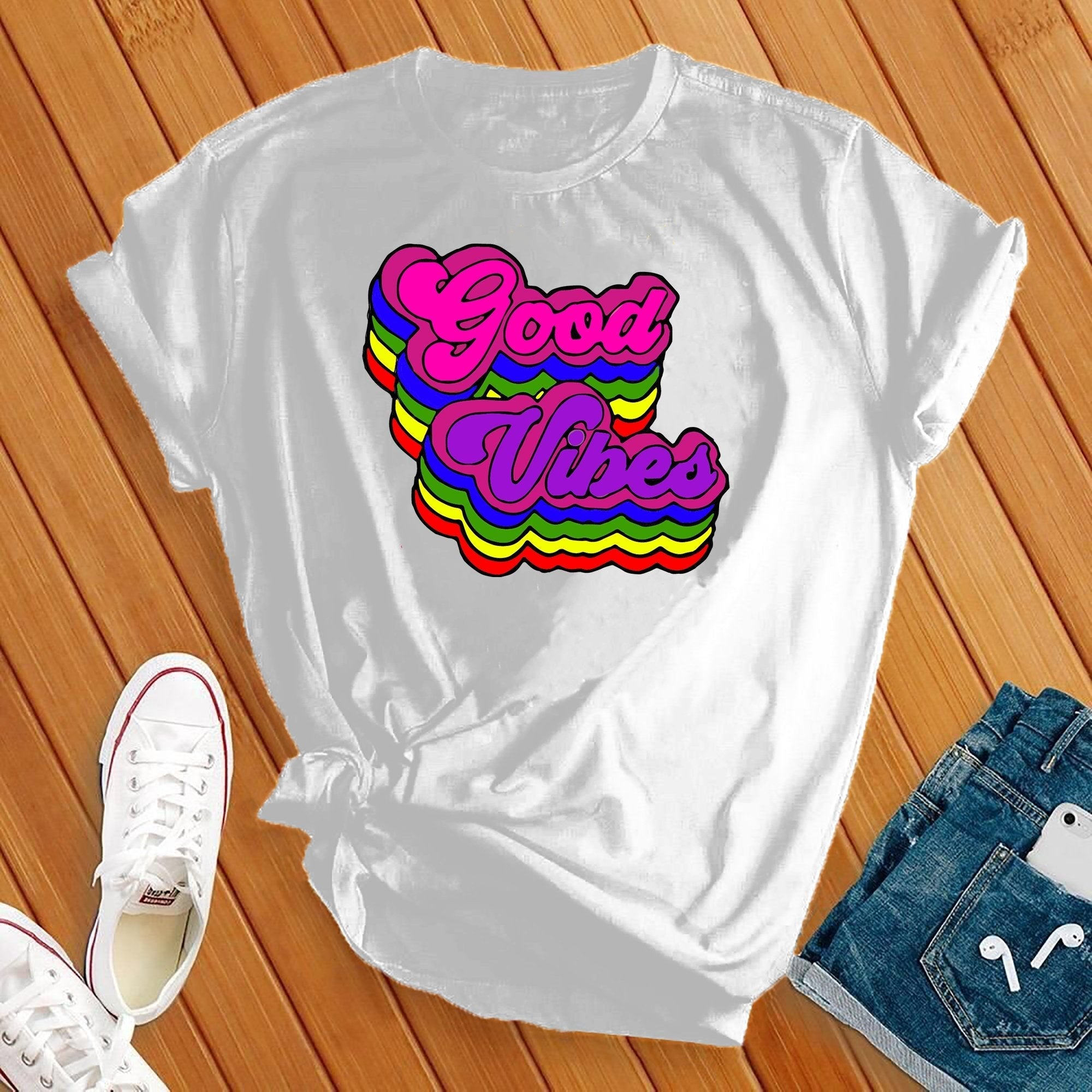 Colorful Good Vibes Tee - Love Tees
