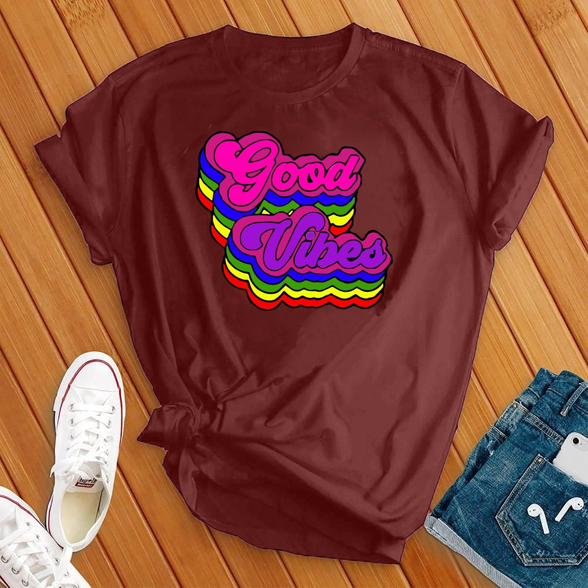 Colorful Good Vibes Tee - Love Tees