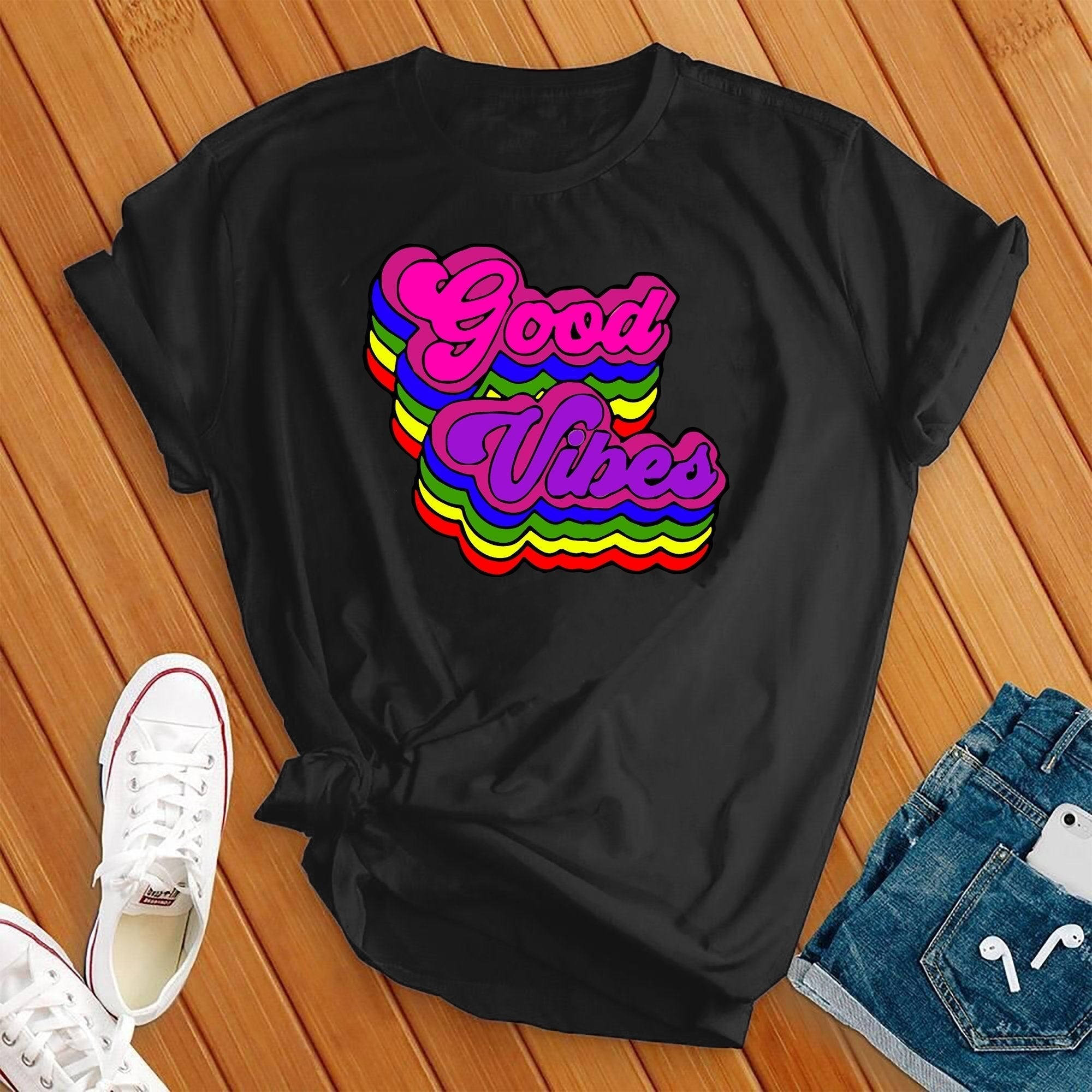 Colorful Good Vibes Tee - Love Tees