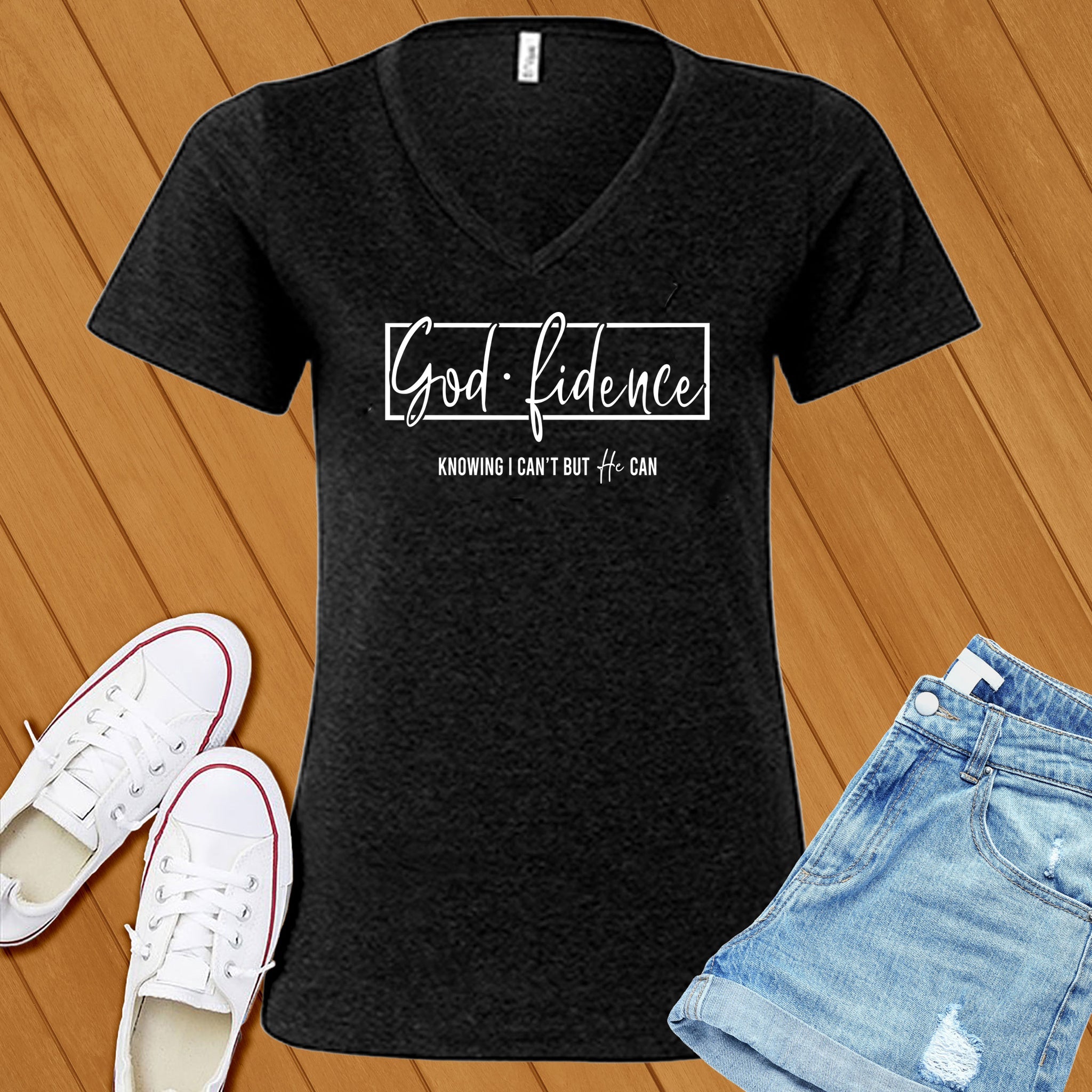 Confidence Aka God Fidence V-Neck - Love Tees