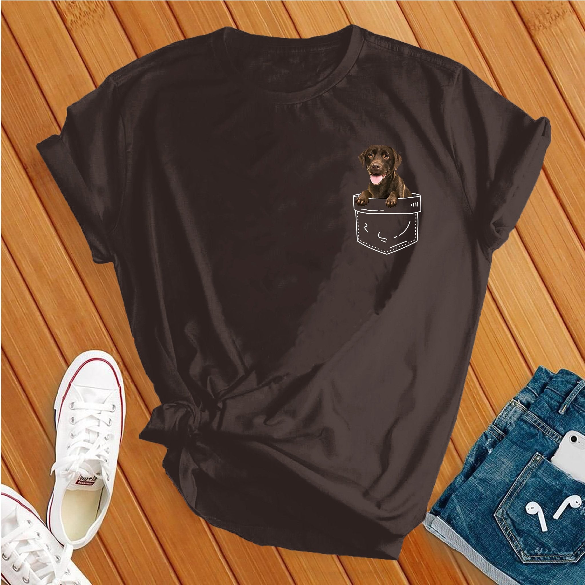 Cute Chocolate Lab Pocket Tee - Love Tees