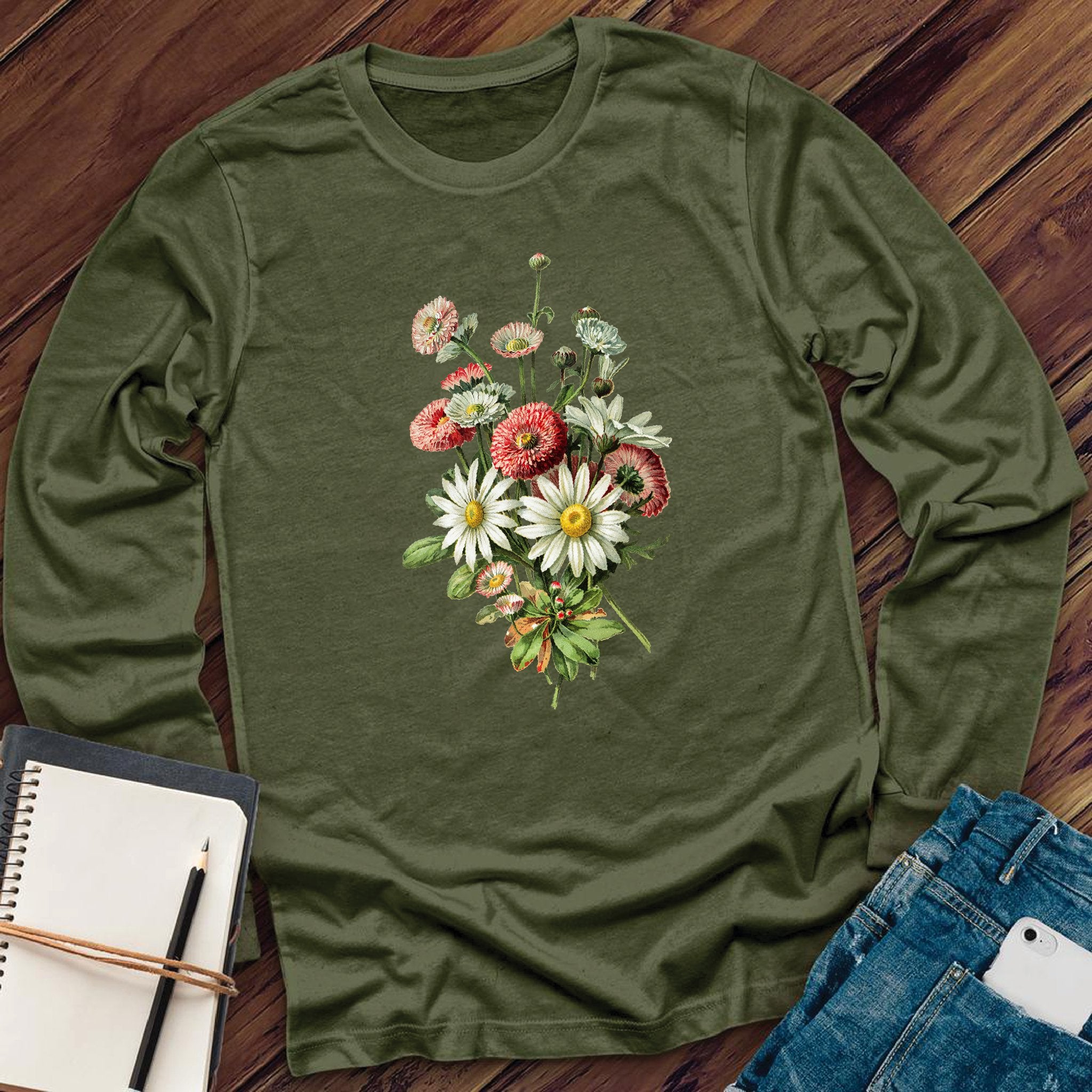 Daisy Wildflowers Botanical Long Sleeve - Love Tees