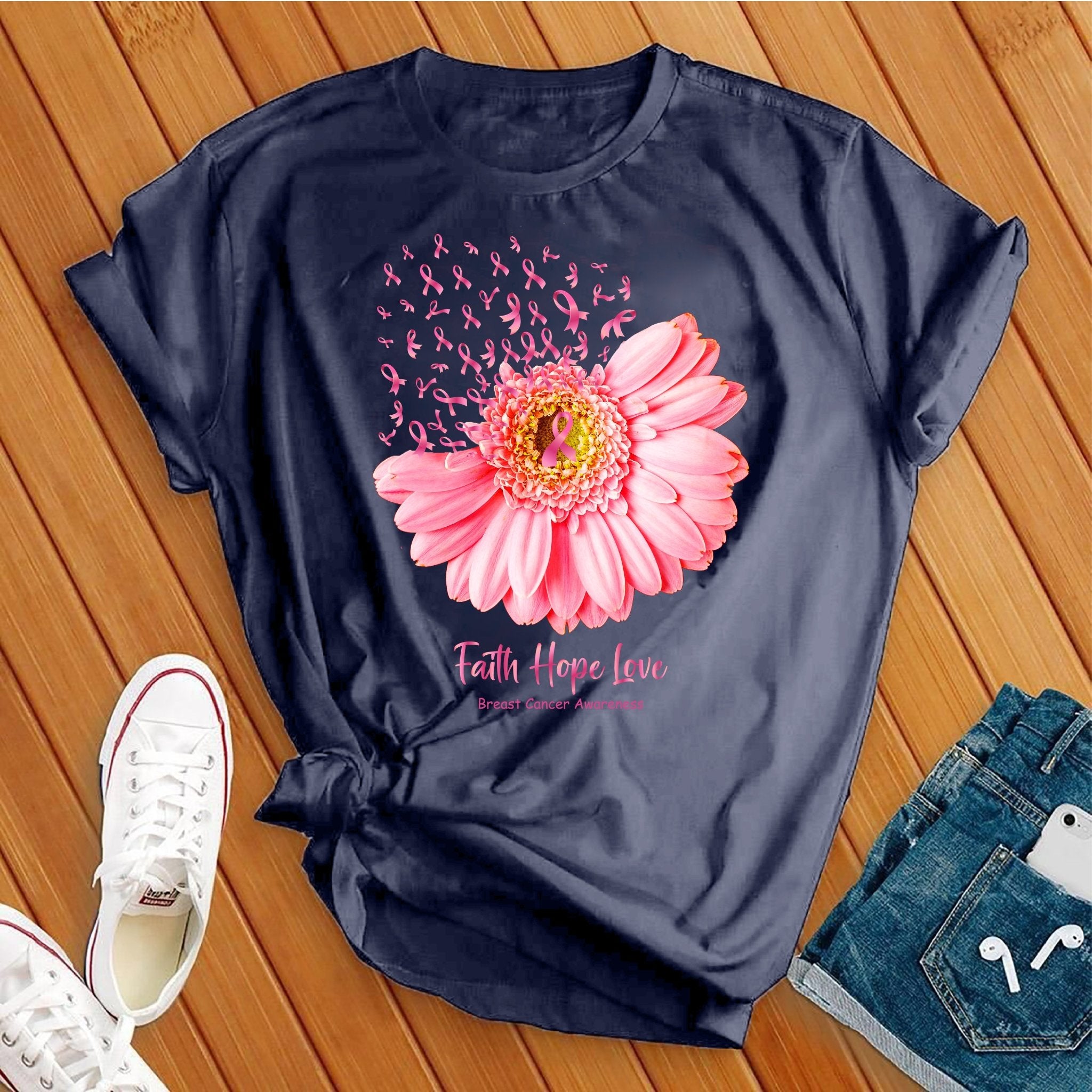 Faith Hope Love Breast Cancer Awareness Tee - Love Tees