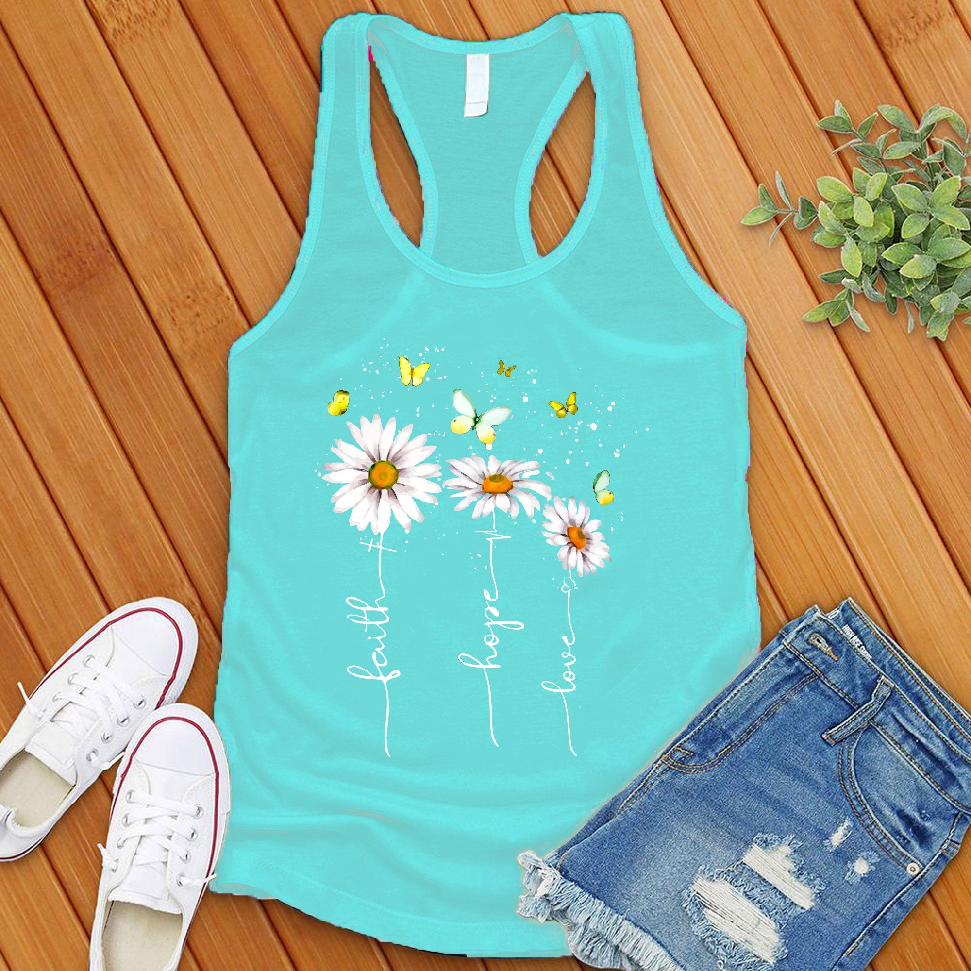 Faith Hope Love Flowers Women's Tank Top - Love Tees