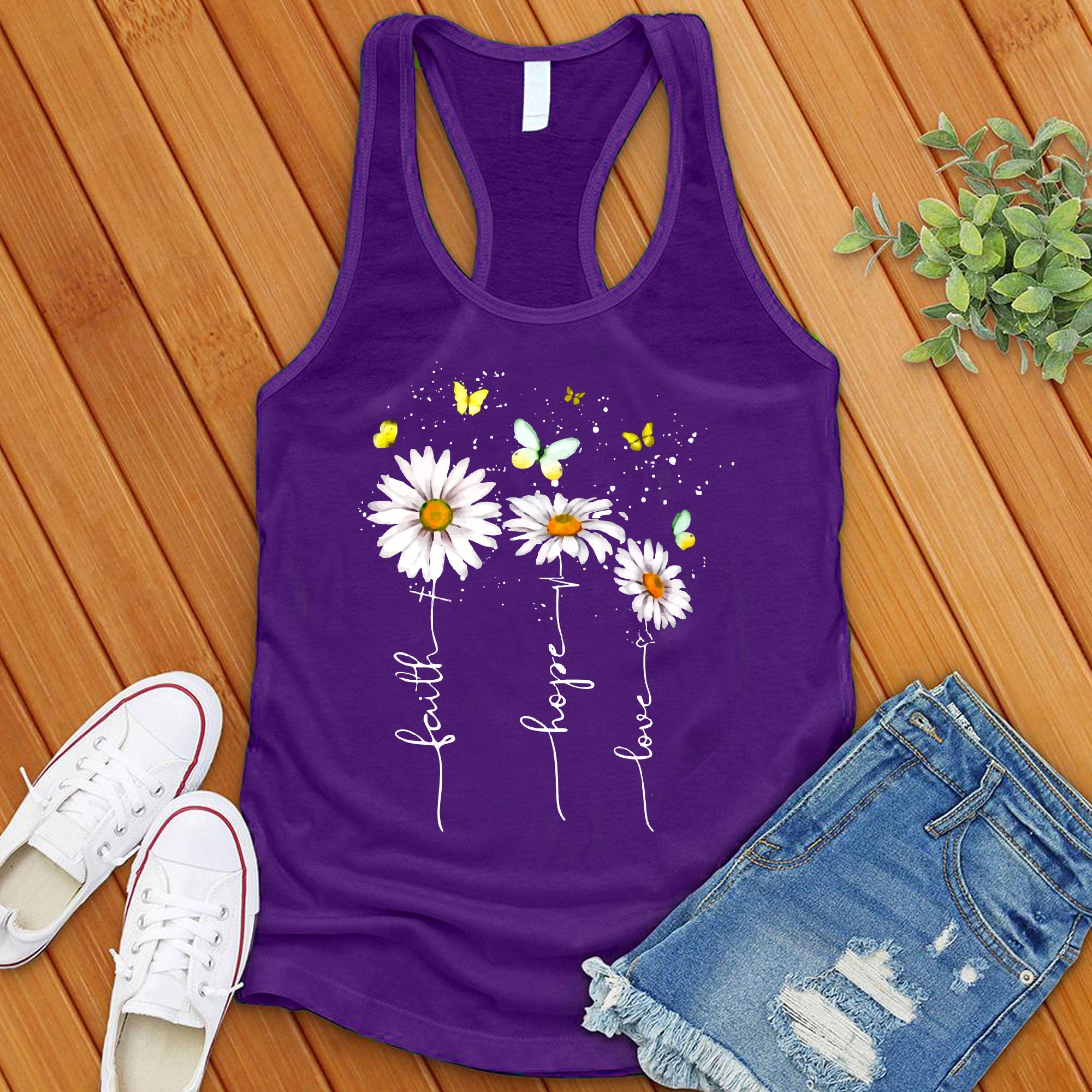 Faith Hope Love Flowers Women's Tank Top - Love Tees