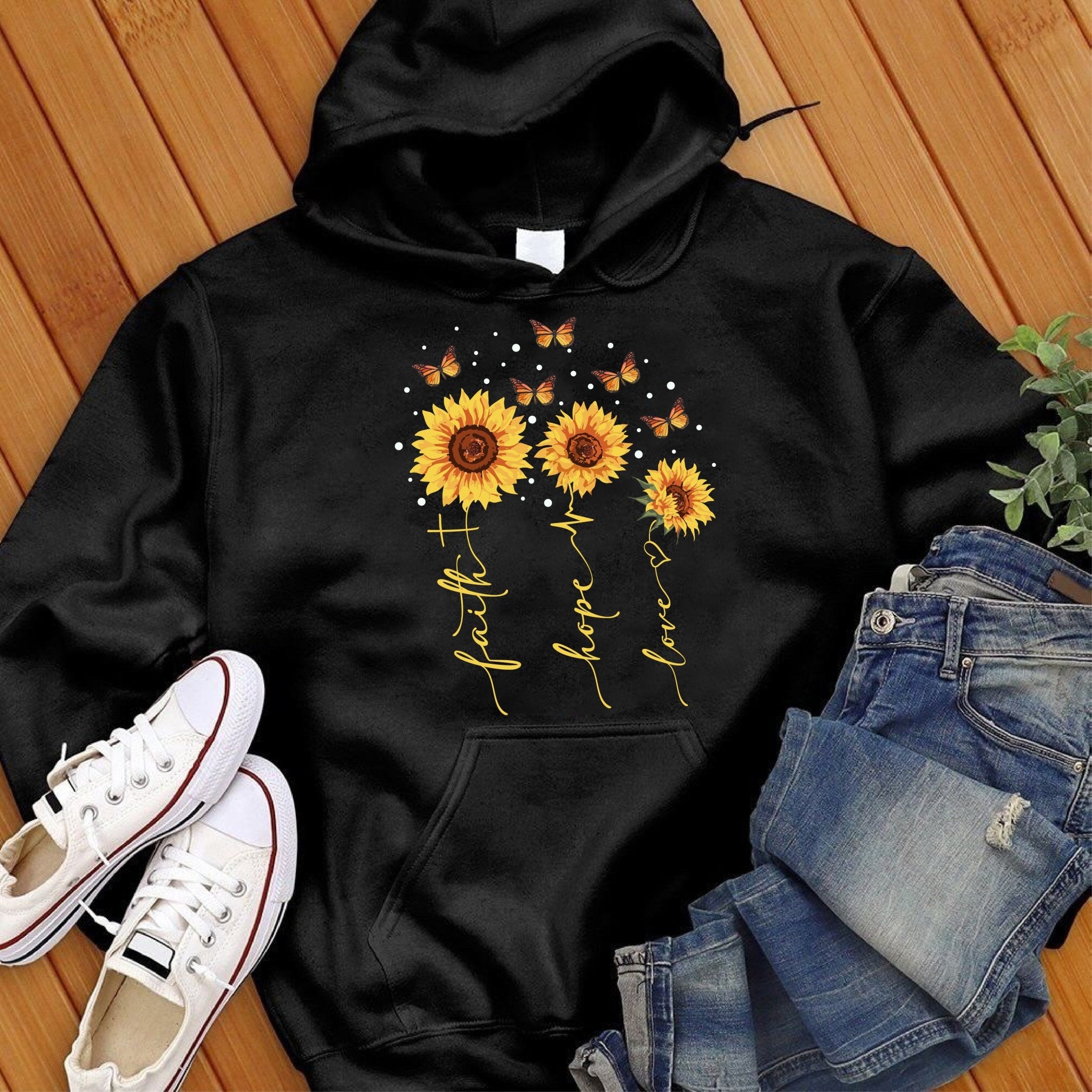 Faith Hope Love Sunflowers Hoodie - Love Tees