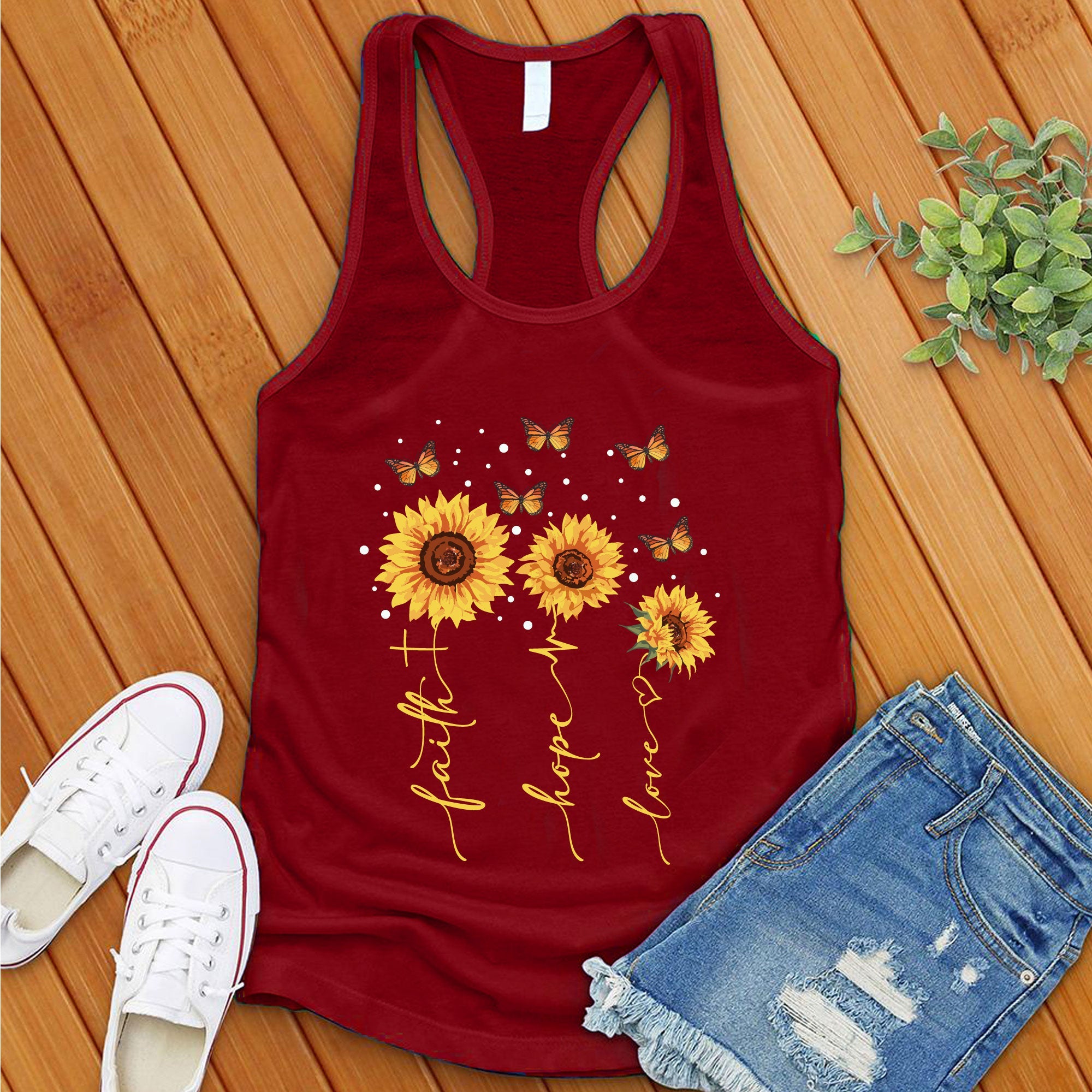 Faith Hope Love Sunflowers Women's Tank Top - Love Tees