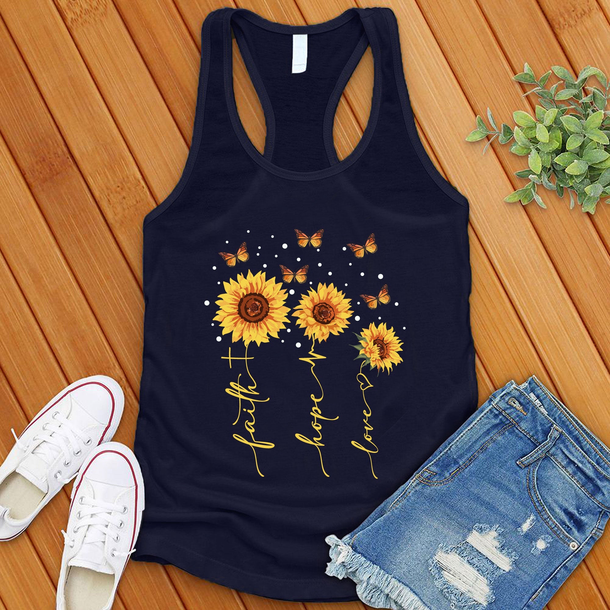 Faith Hope Love Sunflowers Women's Tank Top - Love Tees