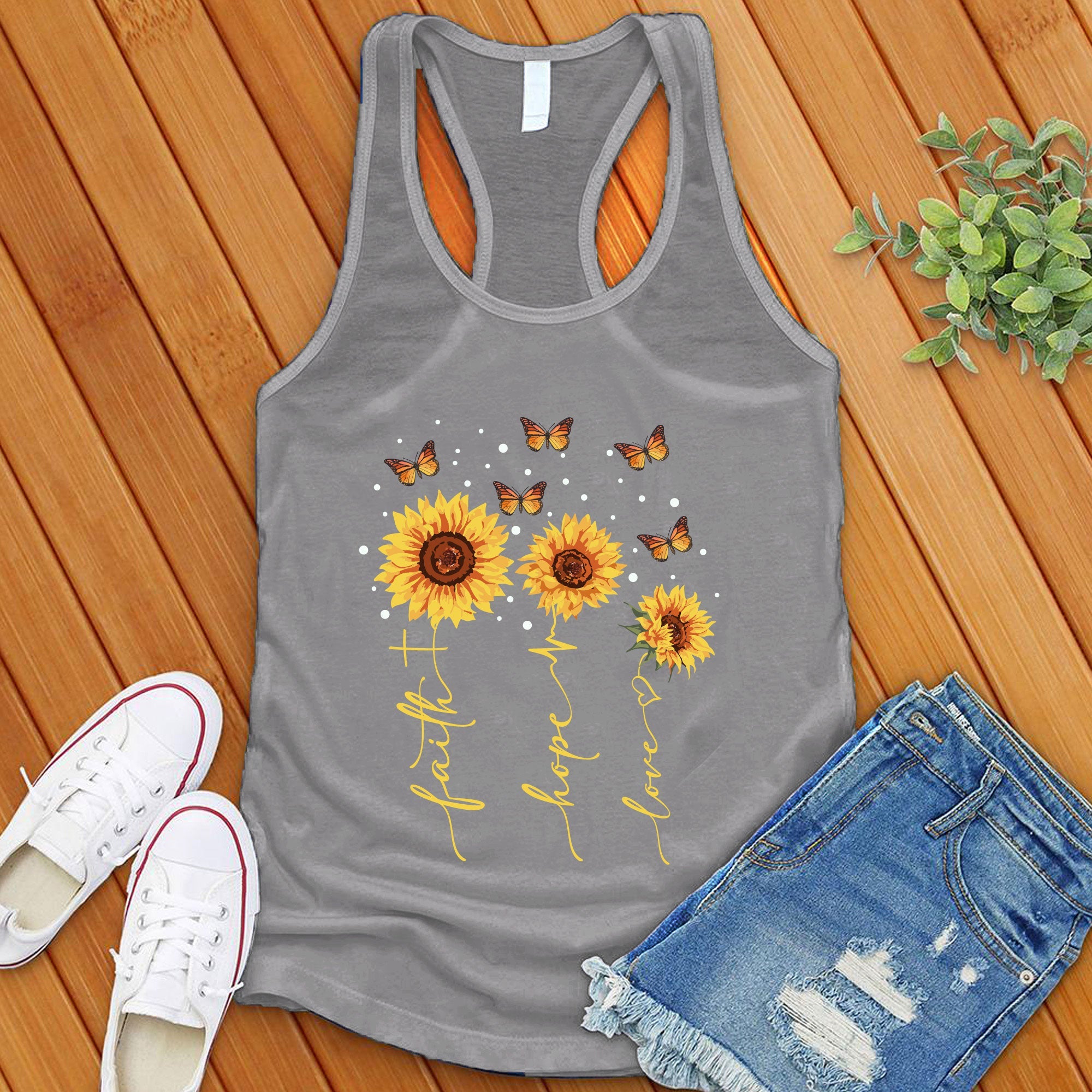 Faith Hope Love Sunflowers Women's Tank Top - Love Tees