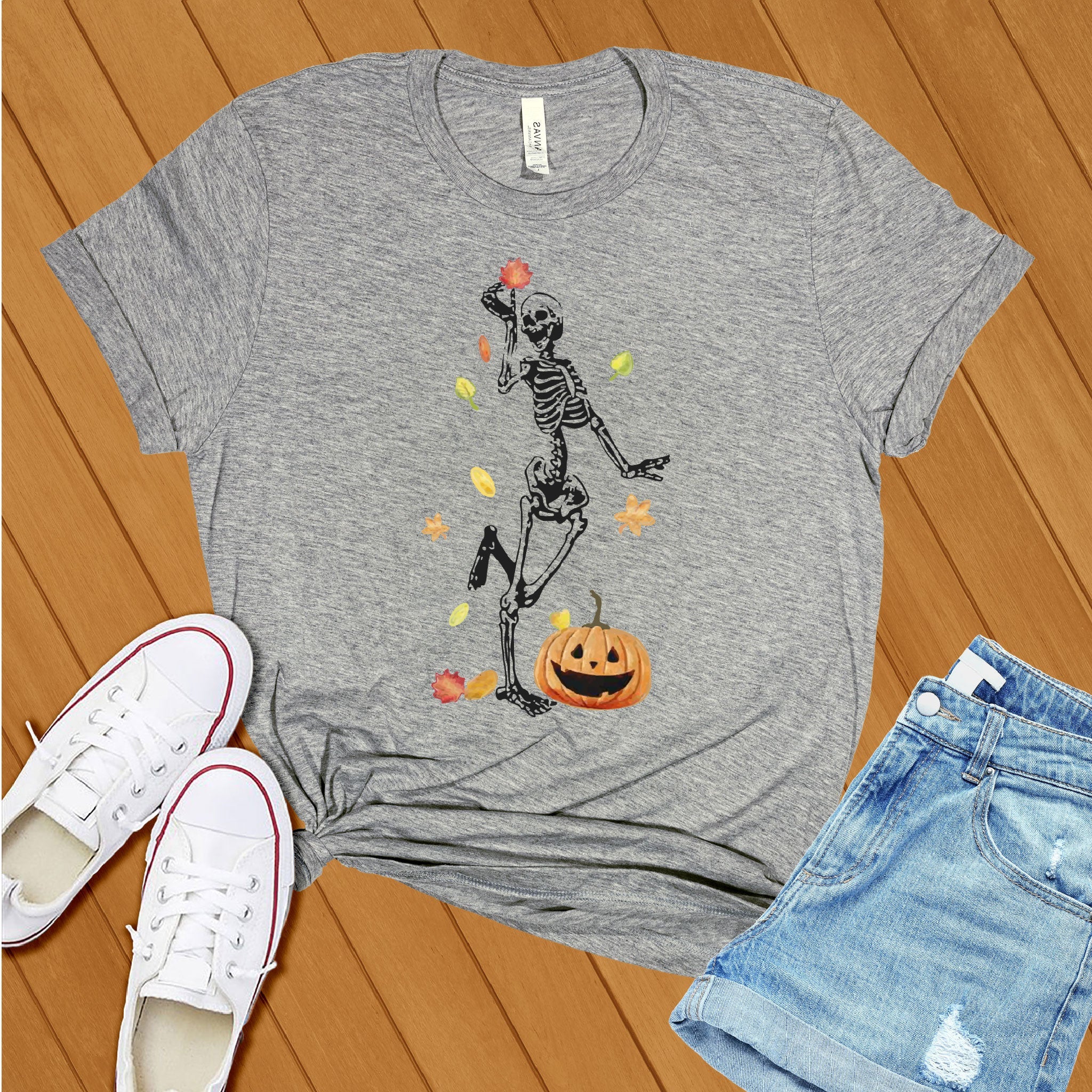 Fall Skeleton Pumpkin Tee - Love Tees