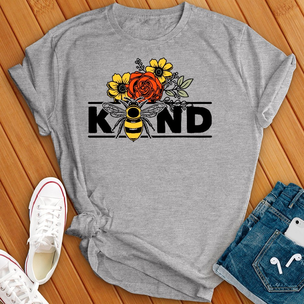 Floral Bee Kind Tee - Love Tees