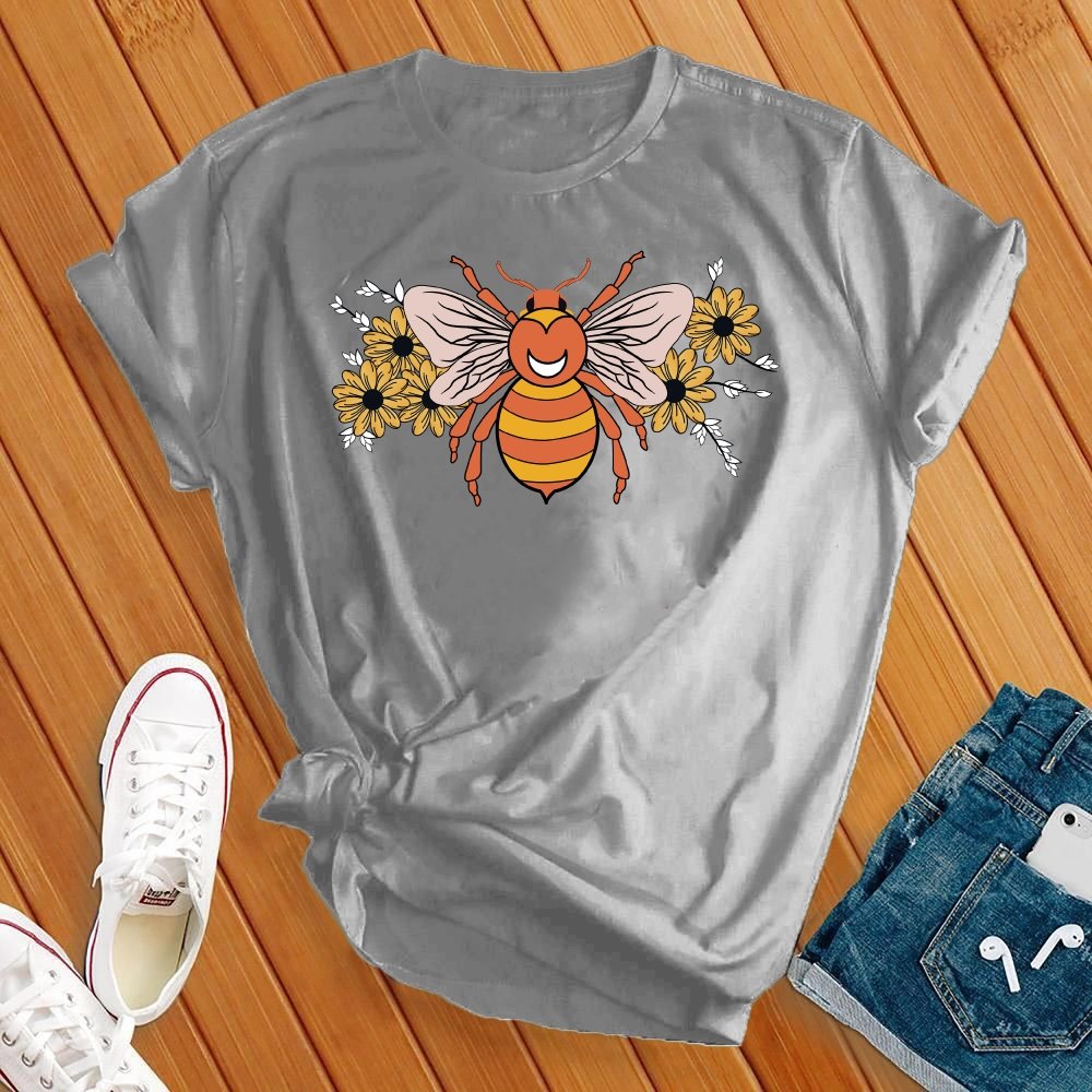 Floral Bumble Bee Tee - Love Tees