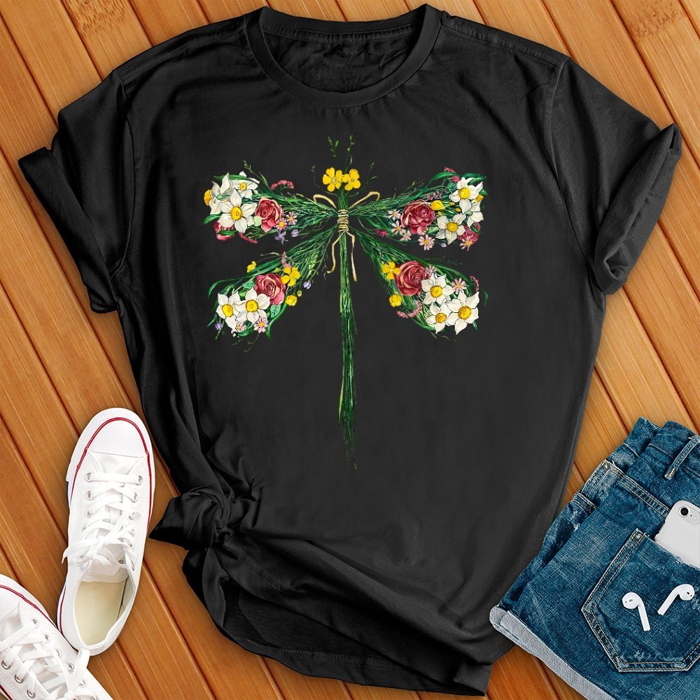 Floral Dragonfly Tee - Love Tees