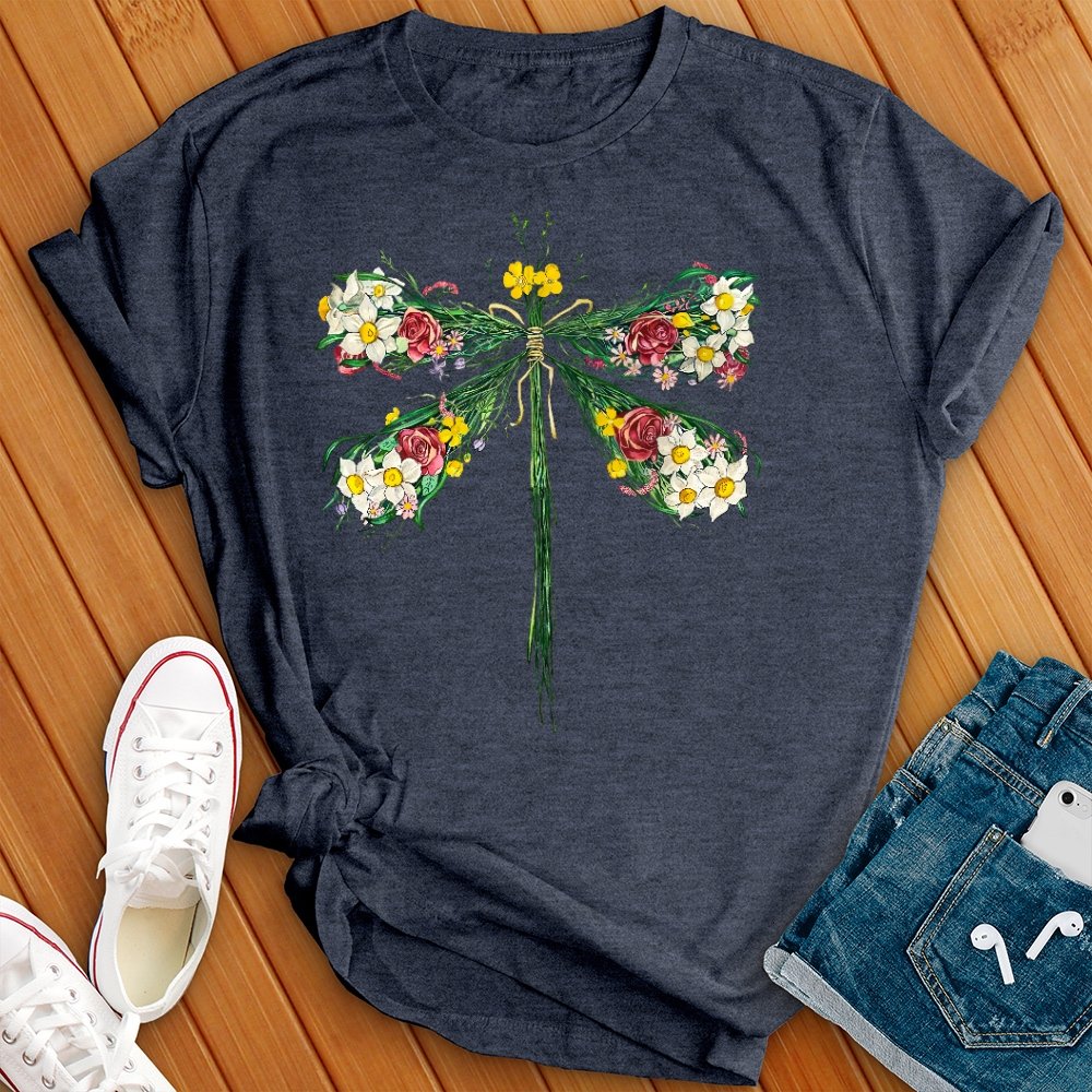 Floral Dragonfly Tee - Love Tees