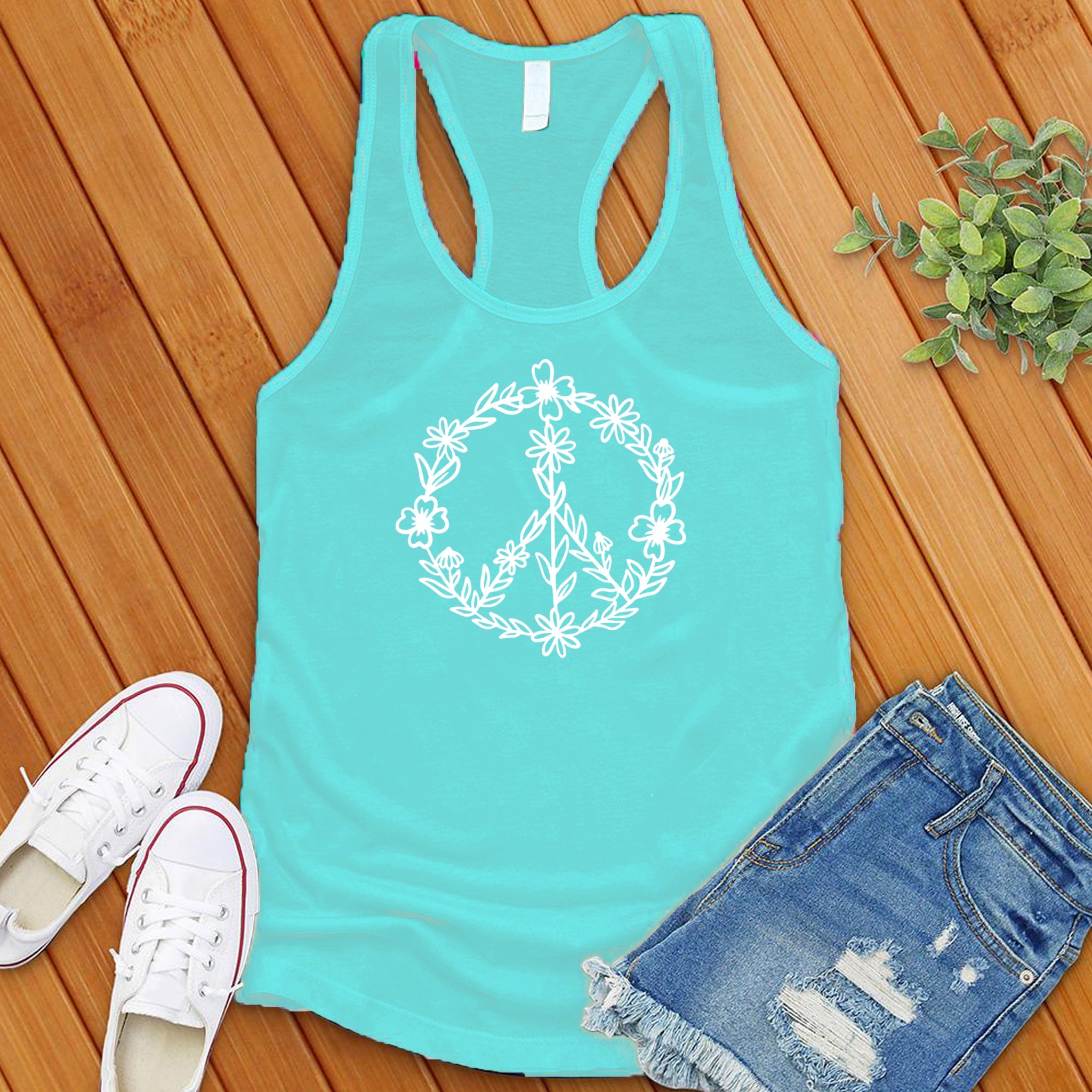 Floral Peace Women's Tank Top - Love Tees