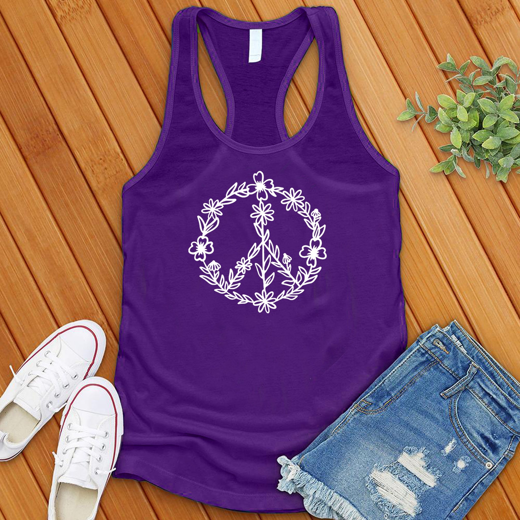 Floral Peace Women's Tank Top - Love Tees