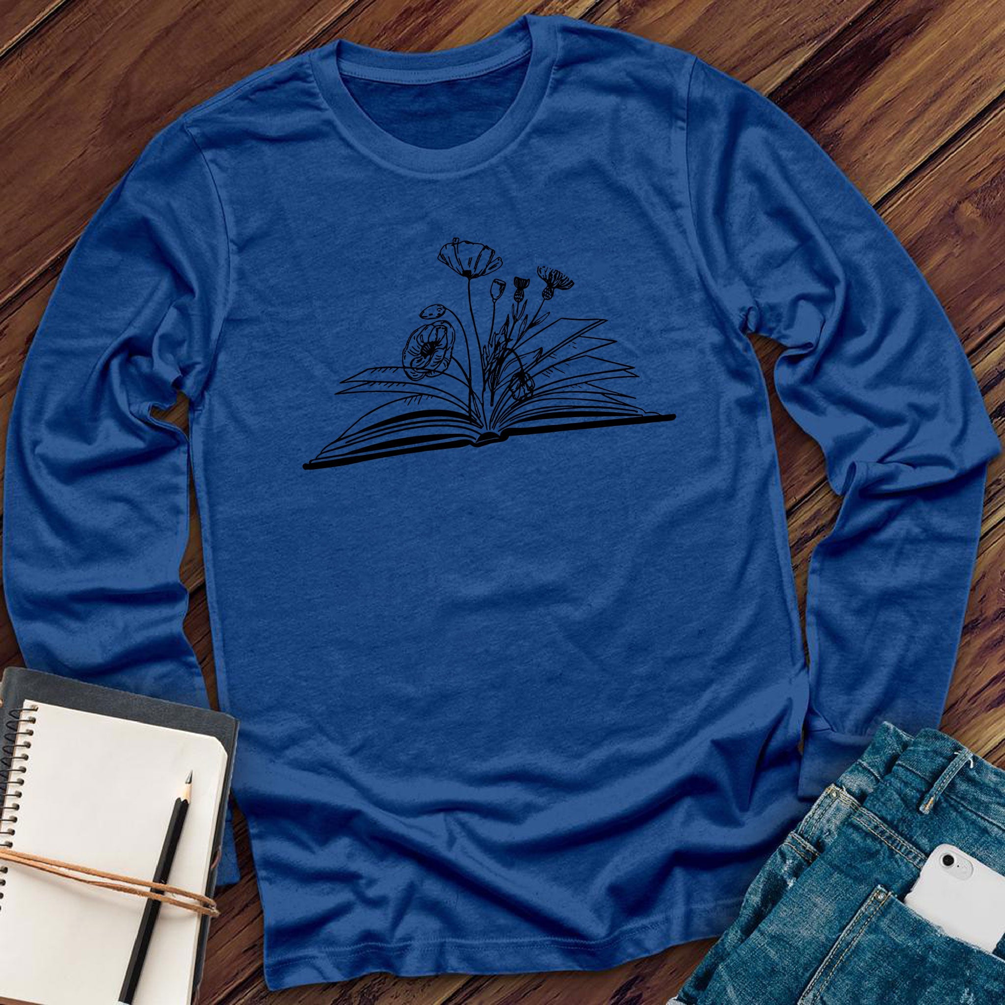 Flower Books Reader Long Sleeve - Love Tees