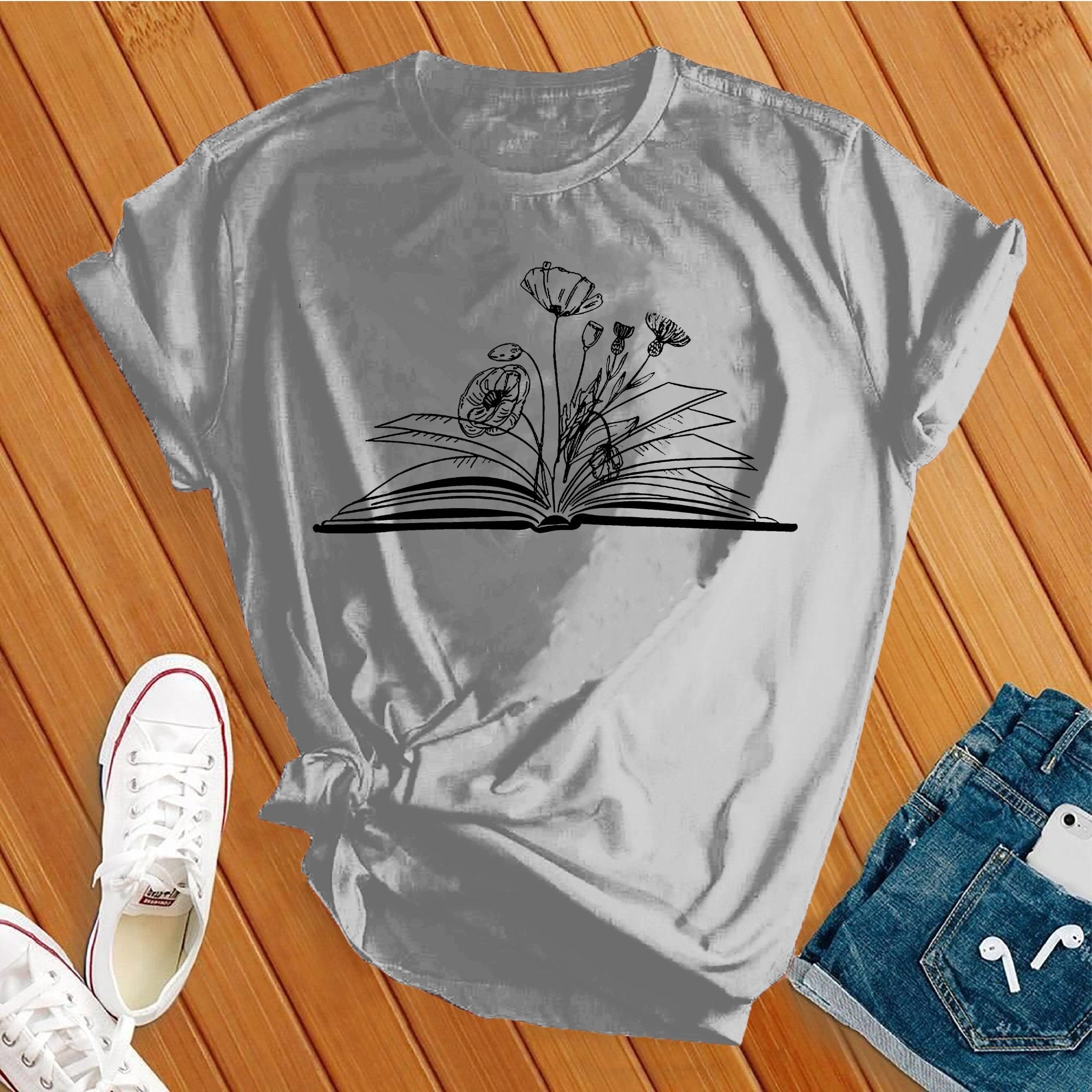 Flower Books Reader Tee - Love Tees