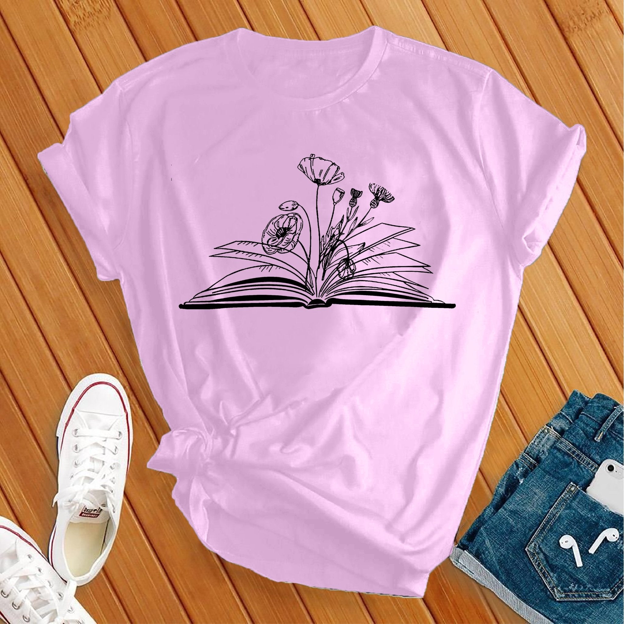 Flower Books Reader Tee - Love Tees