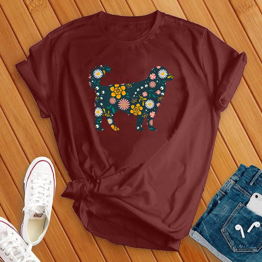 Golden Retriever Floral Tee - Love Tees