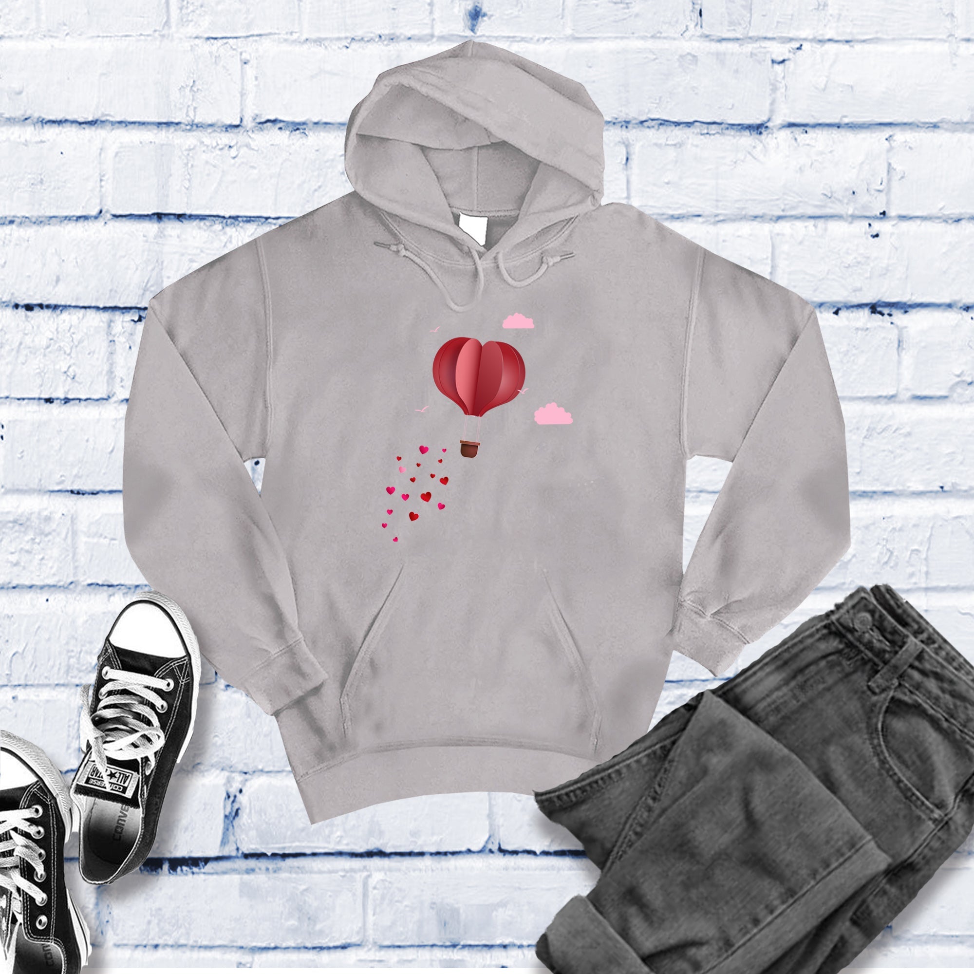 Heart Air Balloon Hoodie - Love Tees