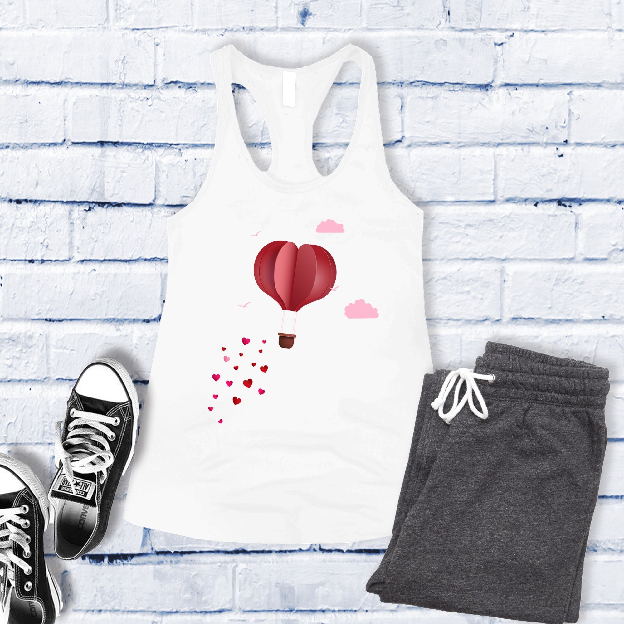 Heart Air Balloon Women's Tank Top - Love Tees