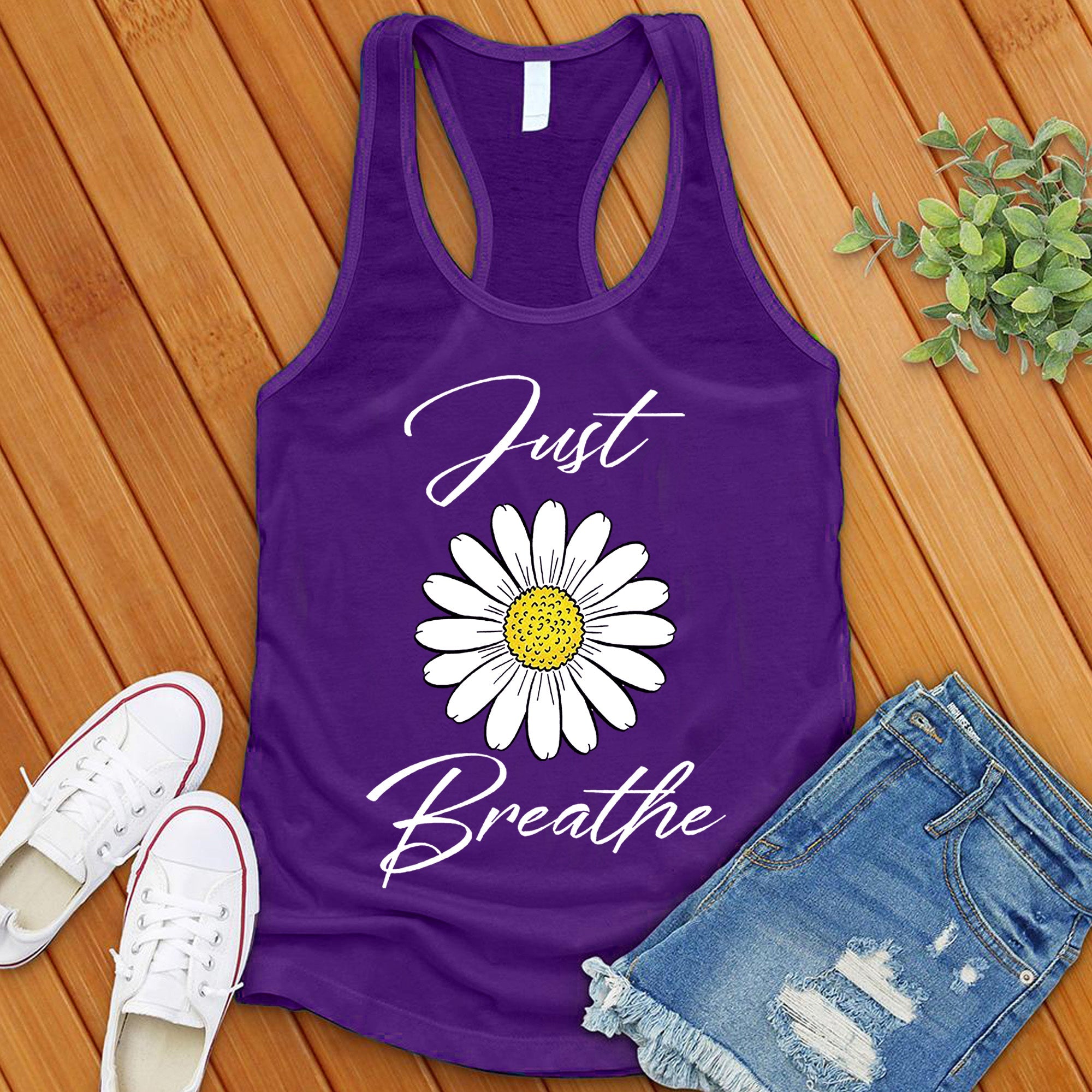 Just Breathe Daisy Tank Top - Love Tees