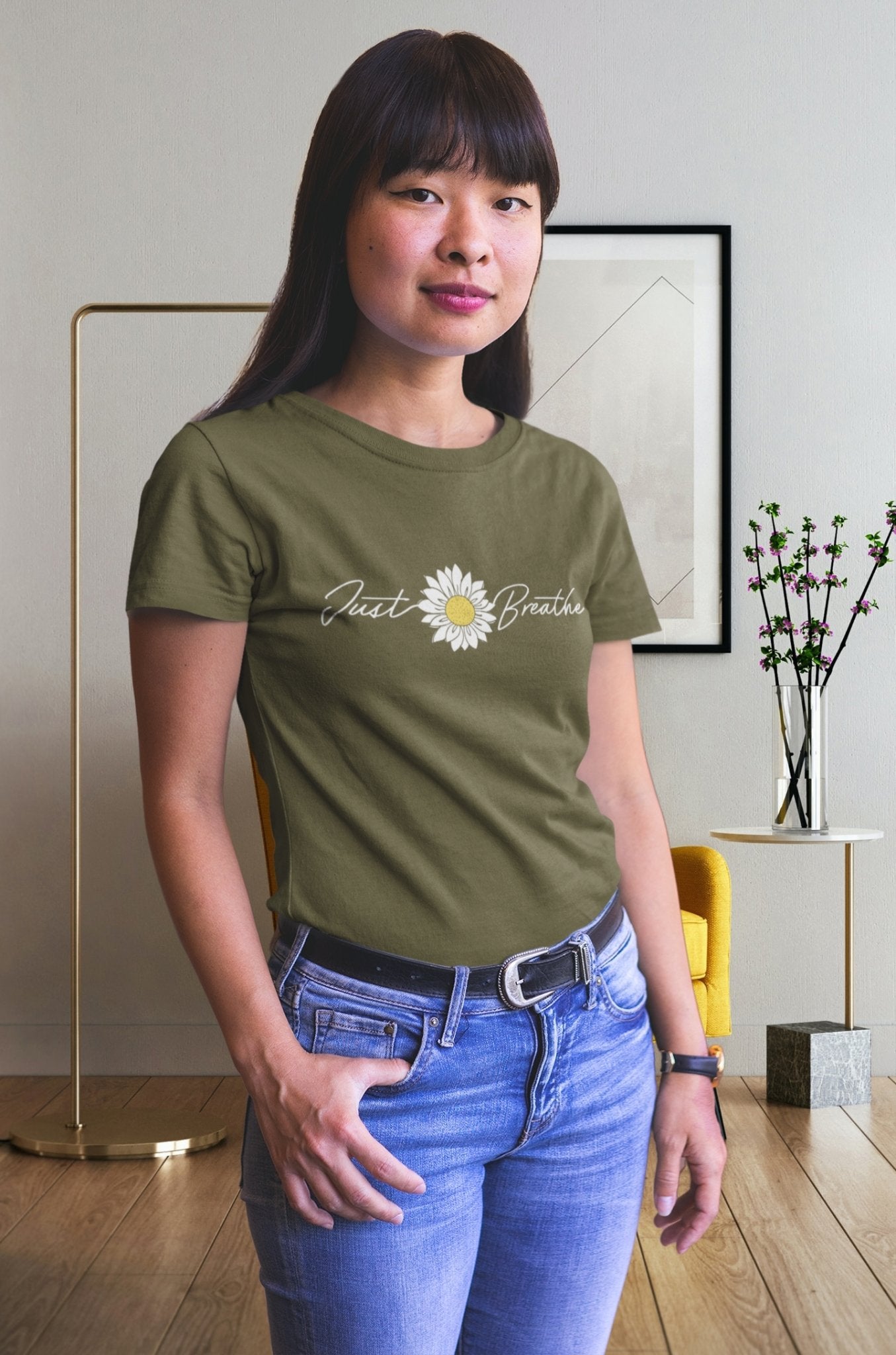 Just Breathe Flower Tee - Love Tees