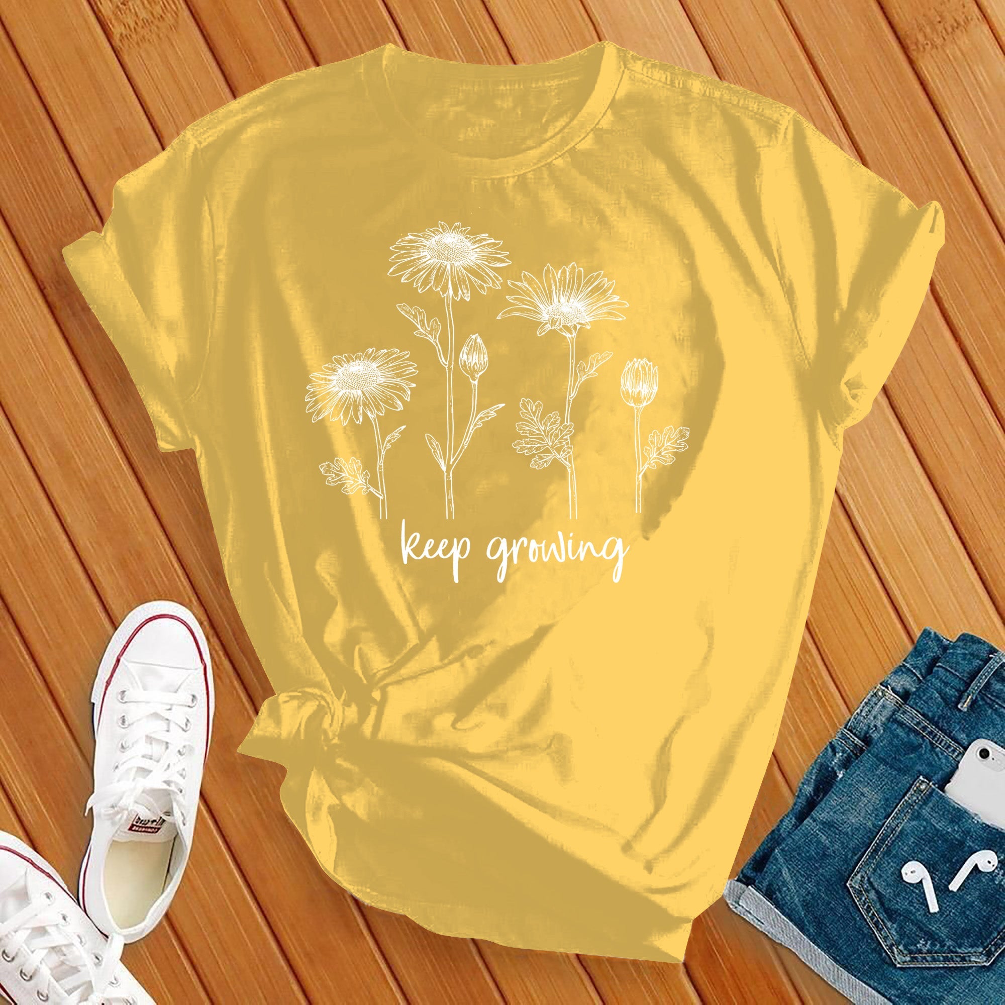 Keep Growing Inspirational Flowers Tee - Love Tees